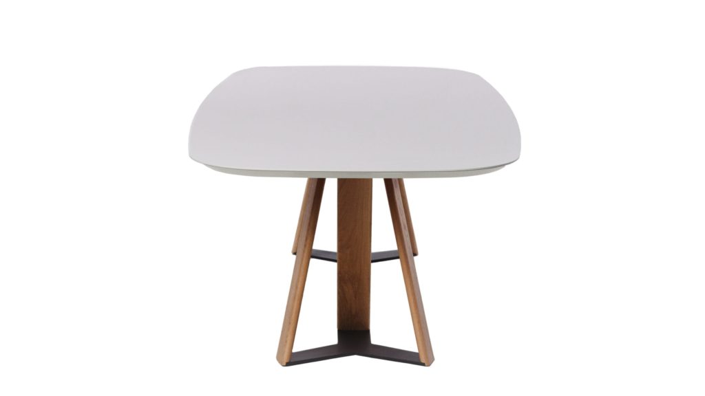 Small White Table With Wooden Legs On Display