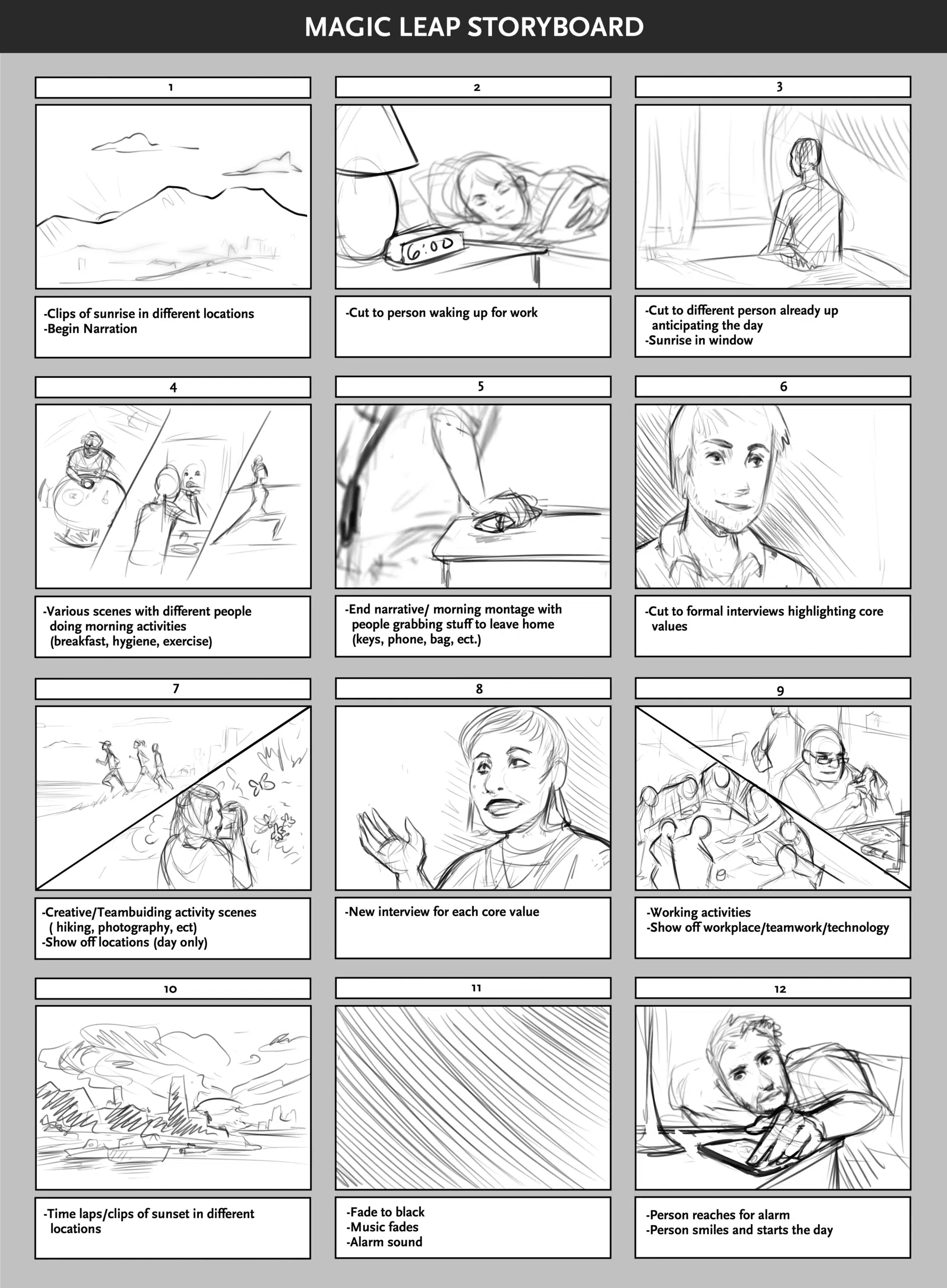Magic Leap storyboard IU C&I Studios Page Black and white Magic Leap storyboard