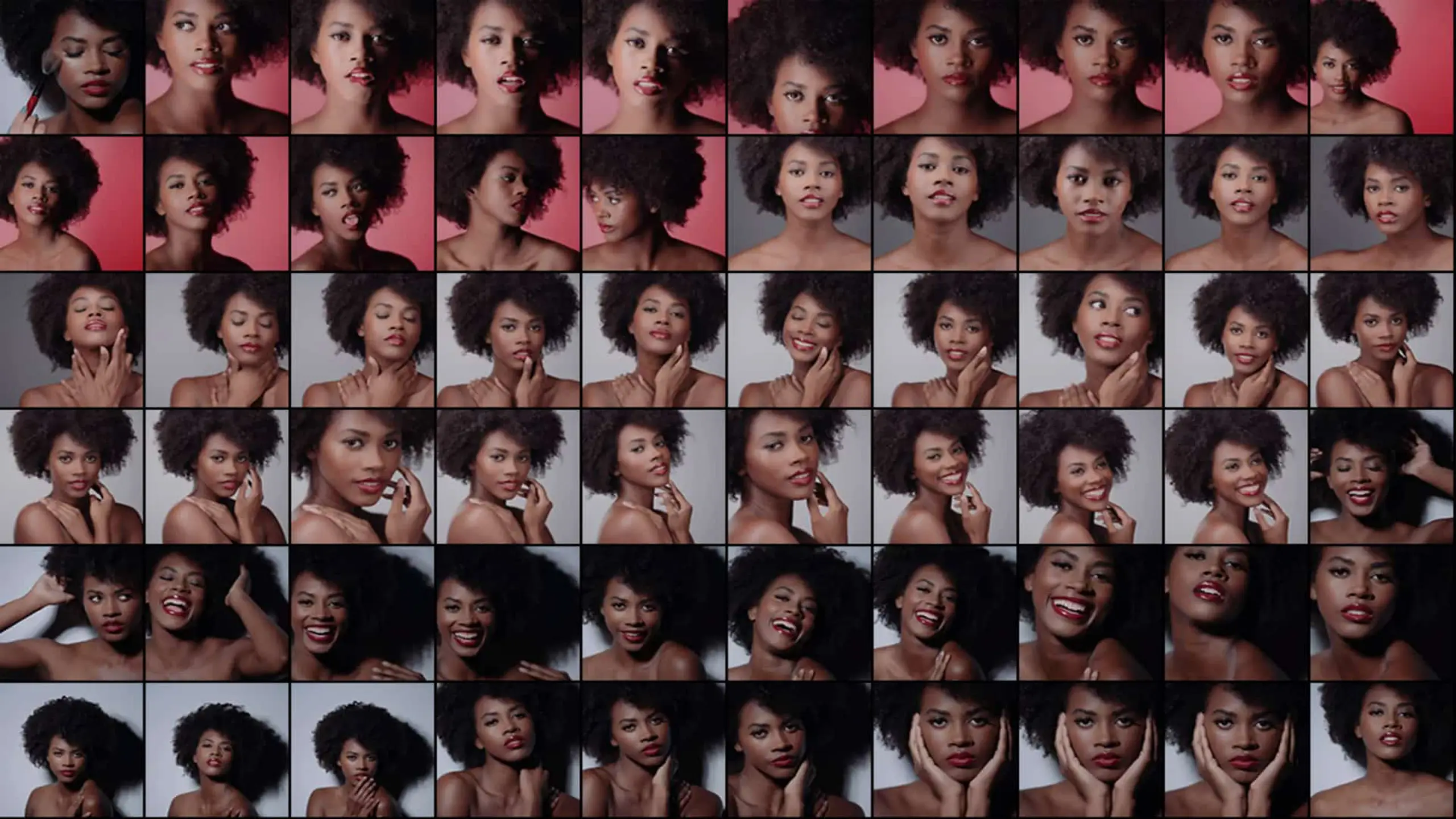 cis-portfolio-beauty42 Spec Proof Sheet with sixty headshots of female model