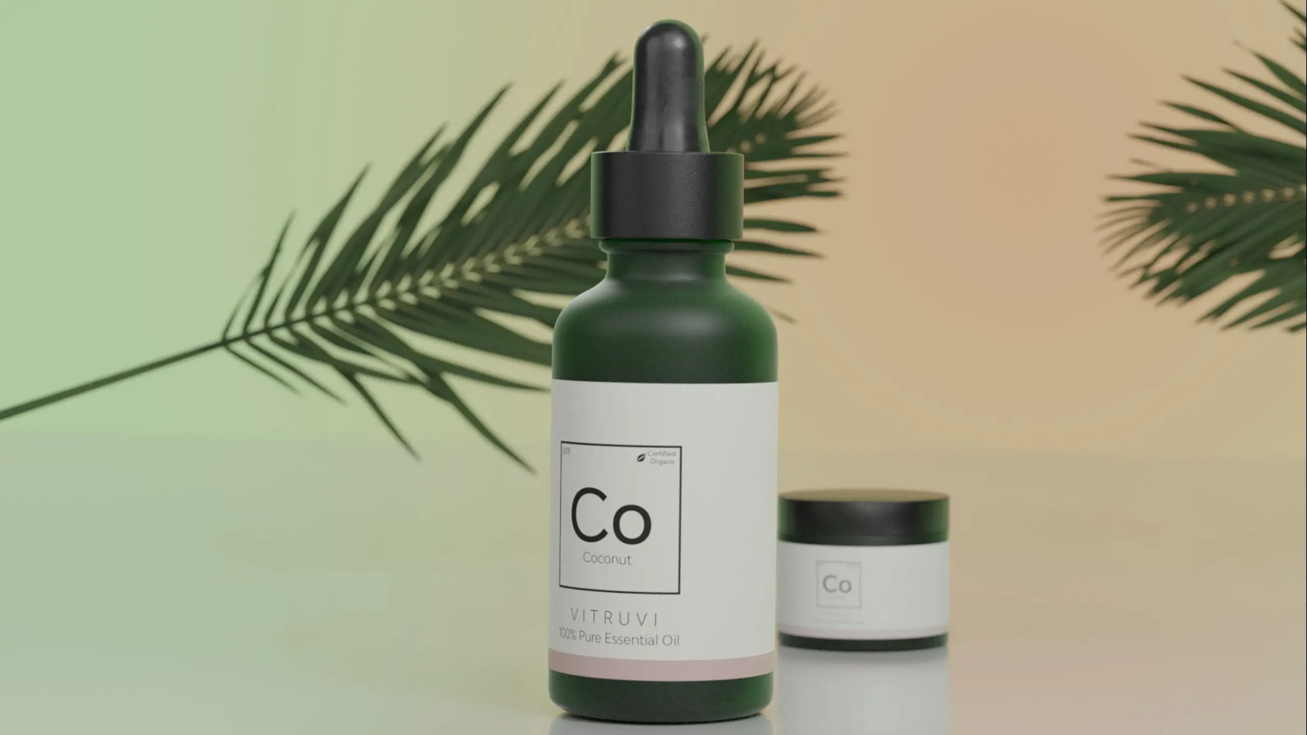 Vitruvi Essential Oils 6 Bottle of Coconut Pure Essential Oil Vitruvi on display 3D promo Still