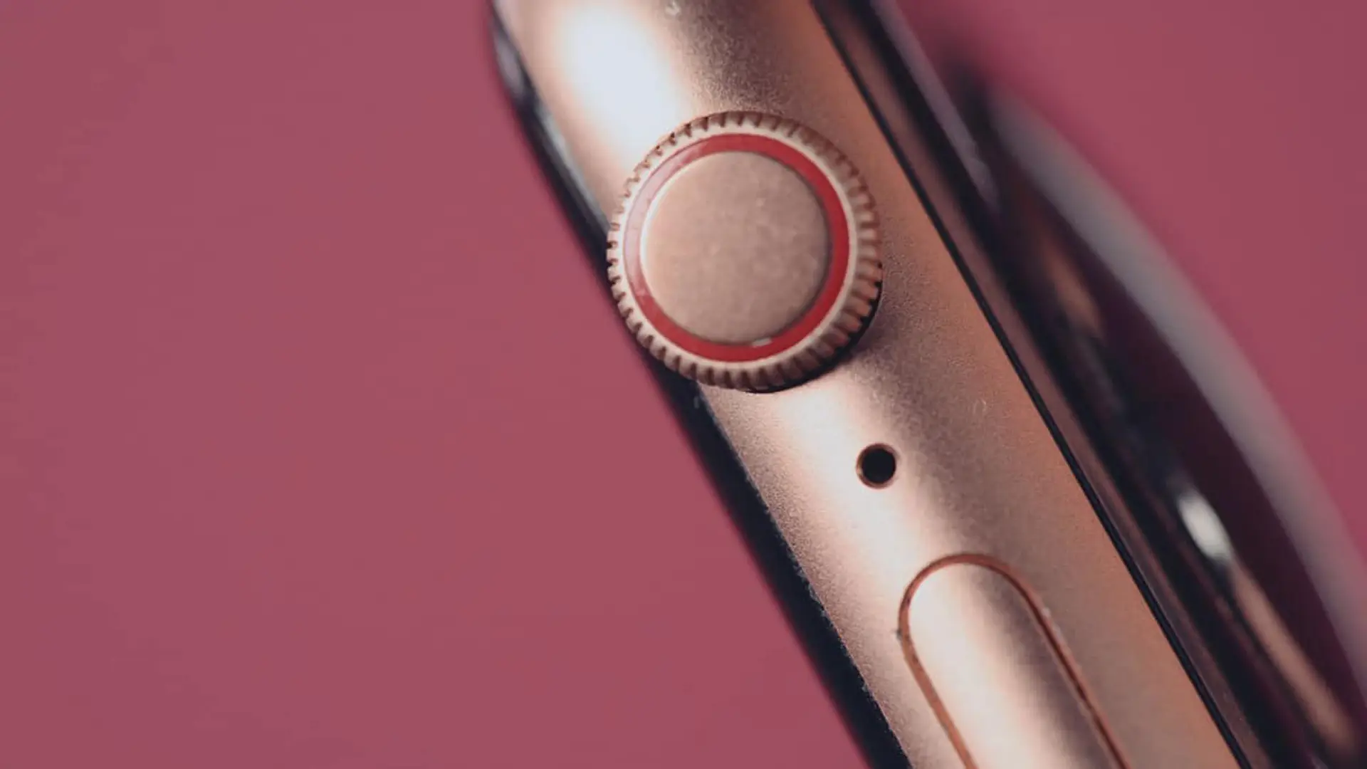 Side view of Apple Watch dial and button