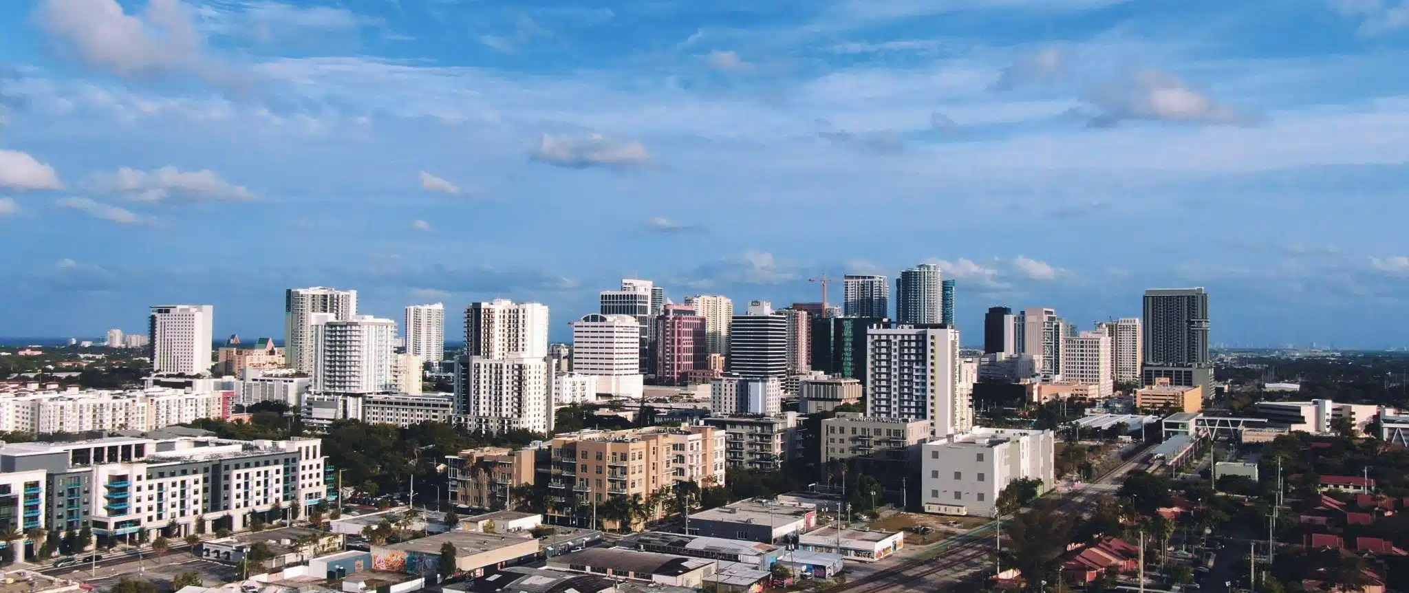 Aerial view of city skyline