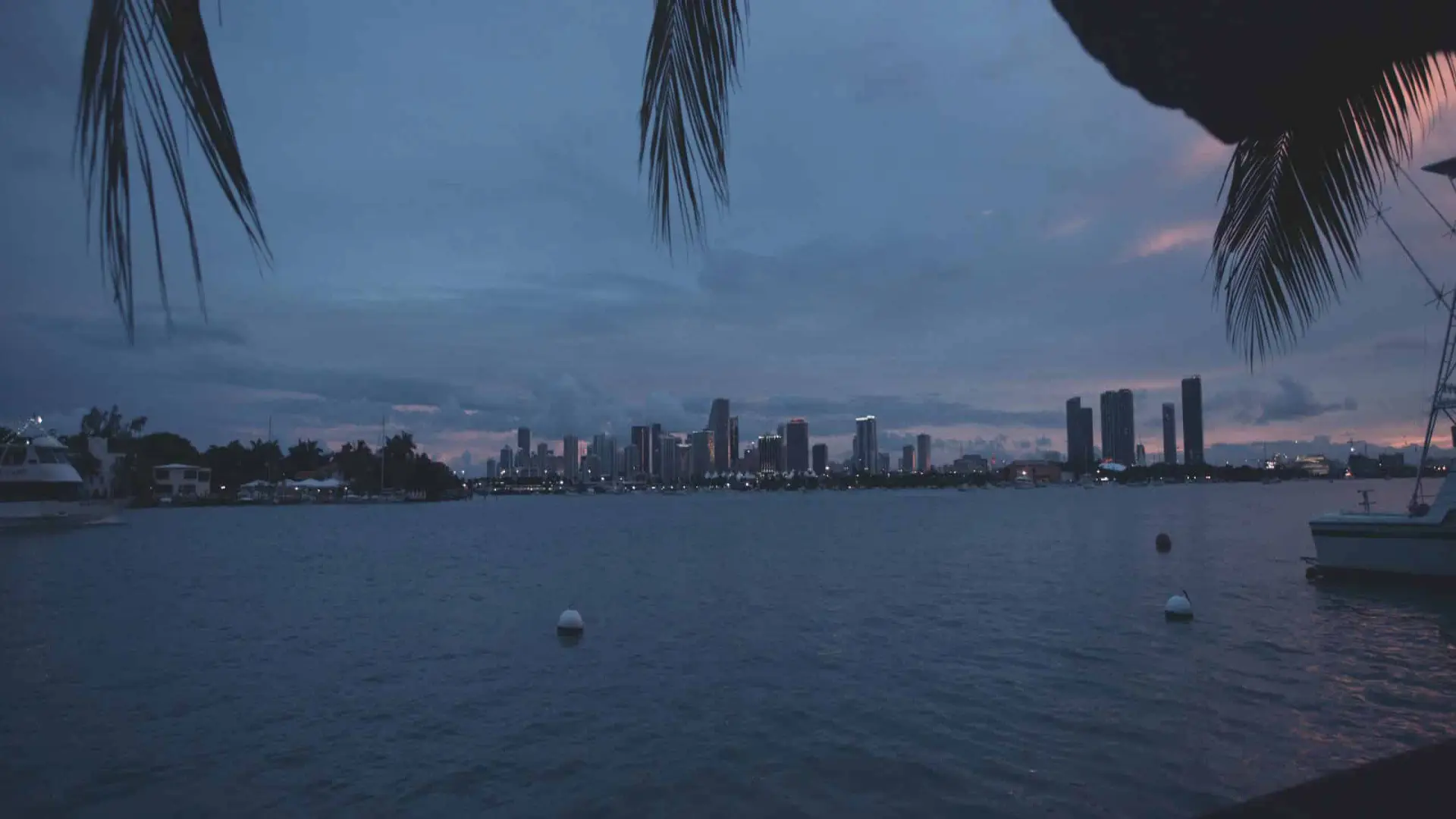 Water with city skyline