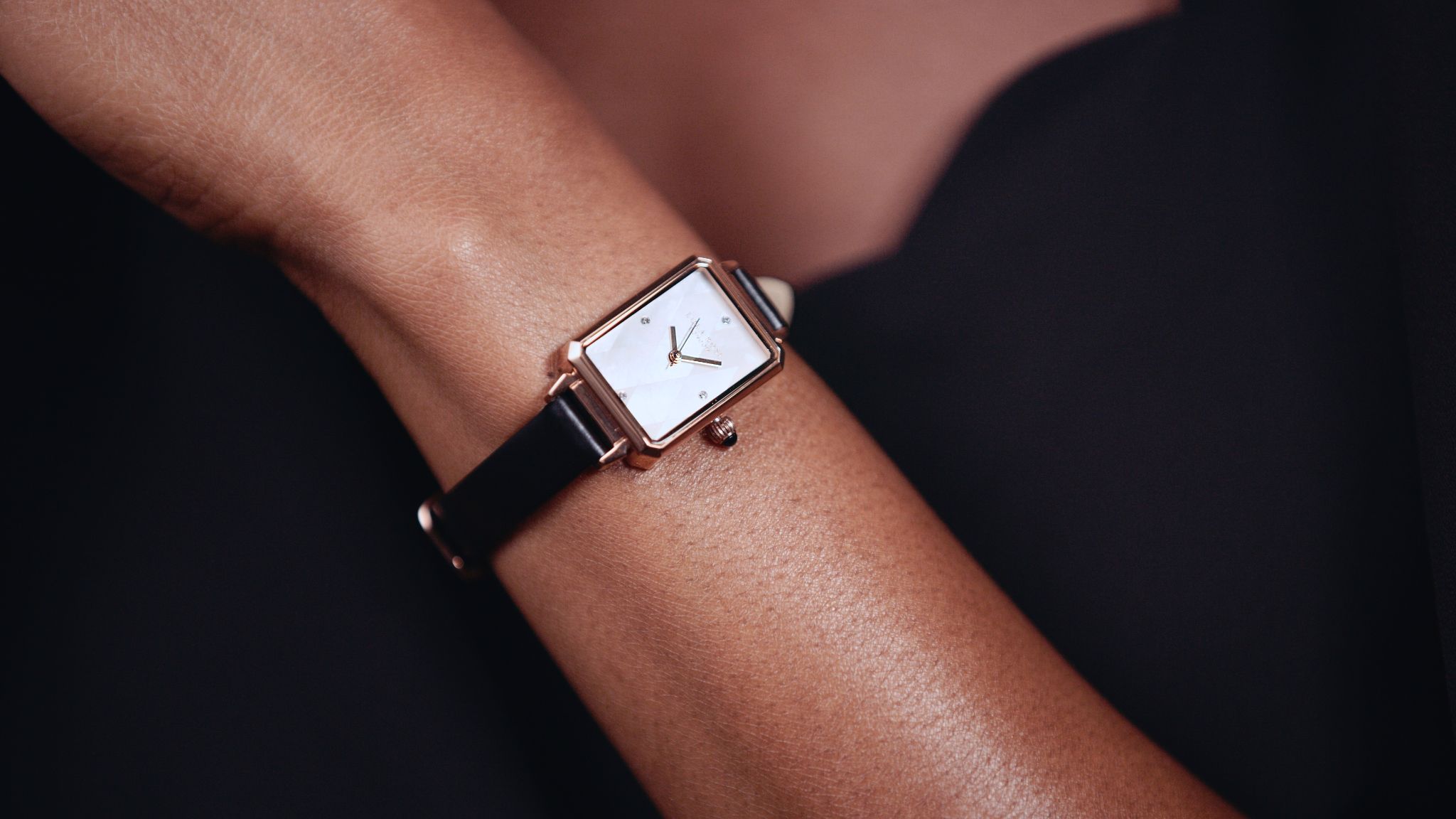 IU CI Studios Portfolio Lola Rose Lifestyle Products 60 second Ad Still Closeup of watch on a female arm