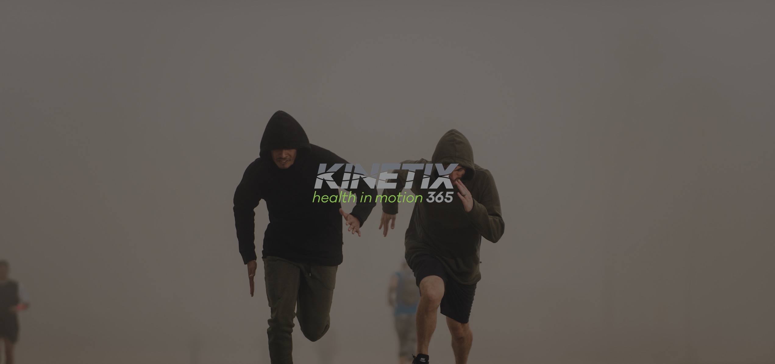 IU C&I Studios Page Kinetix Featured Image Kinetix Health in Motion 365 logo with two men running in the background