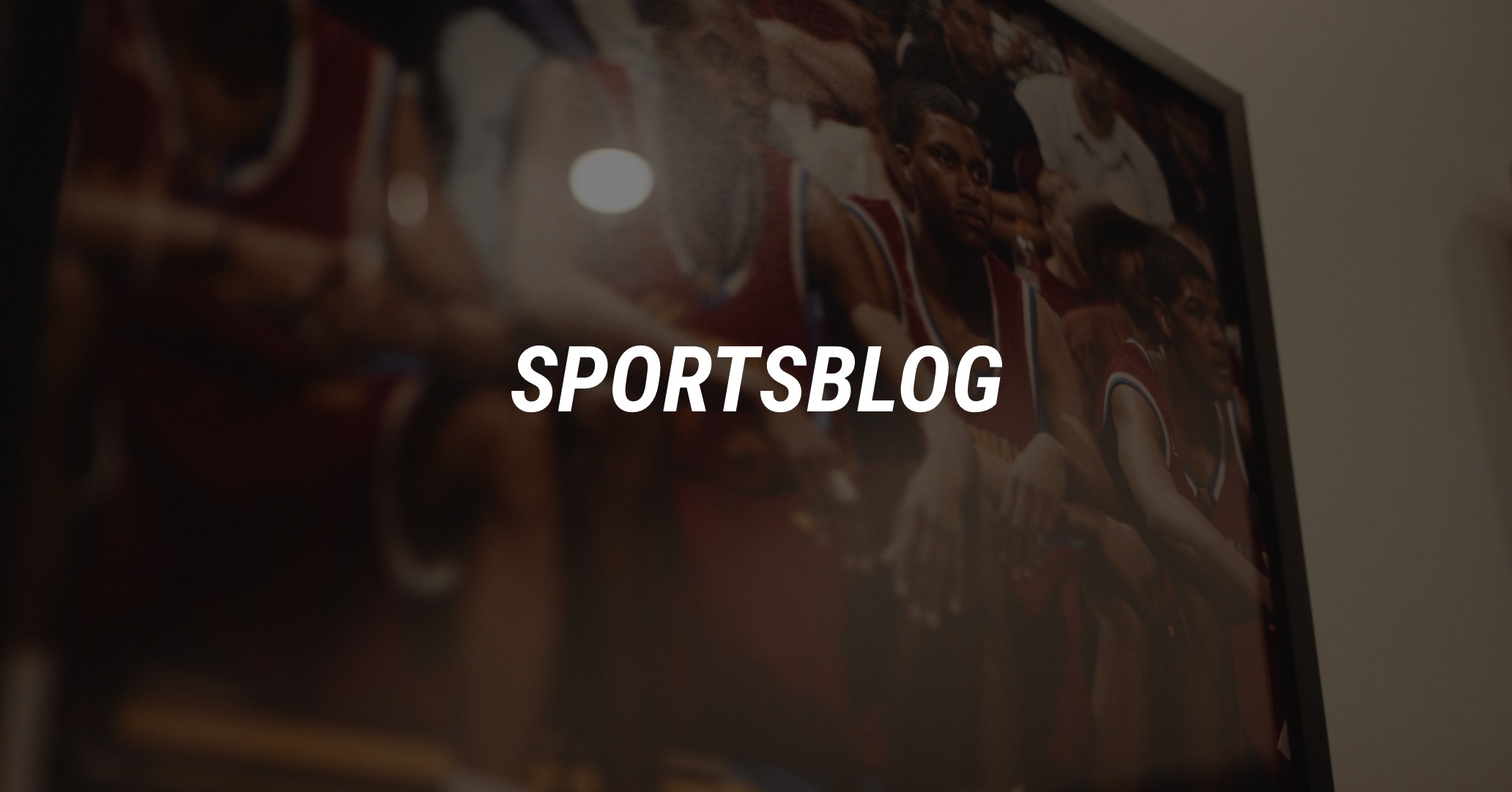 IU C&I Studios Page White Sportsblog logo, a documentary mini series with background of a photo showing basketball players wearing red jerseys sitting on a bench