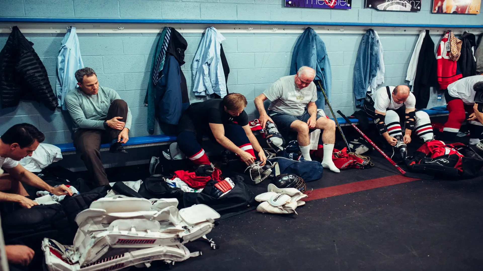 Congressional Hockey Challenge 59 Hockey players in the locker room