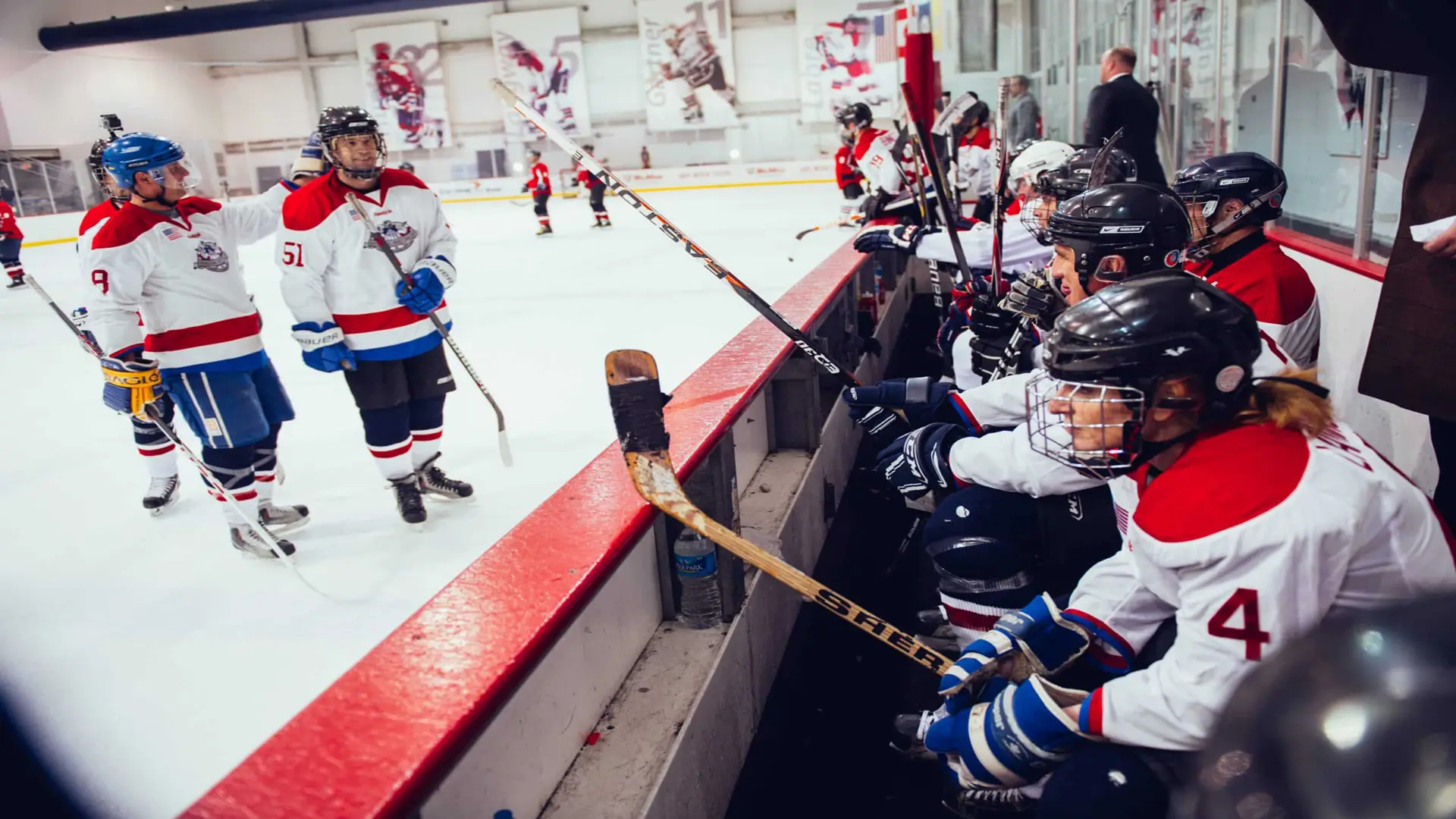Congressional Hockey Challenge 62 Players on the side and ice