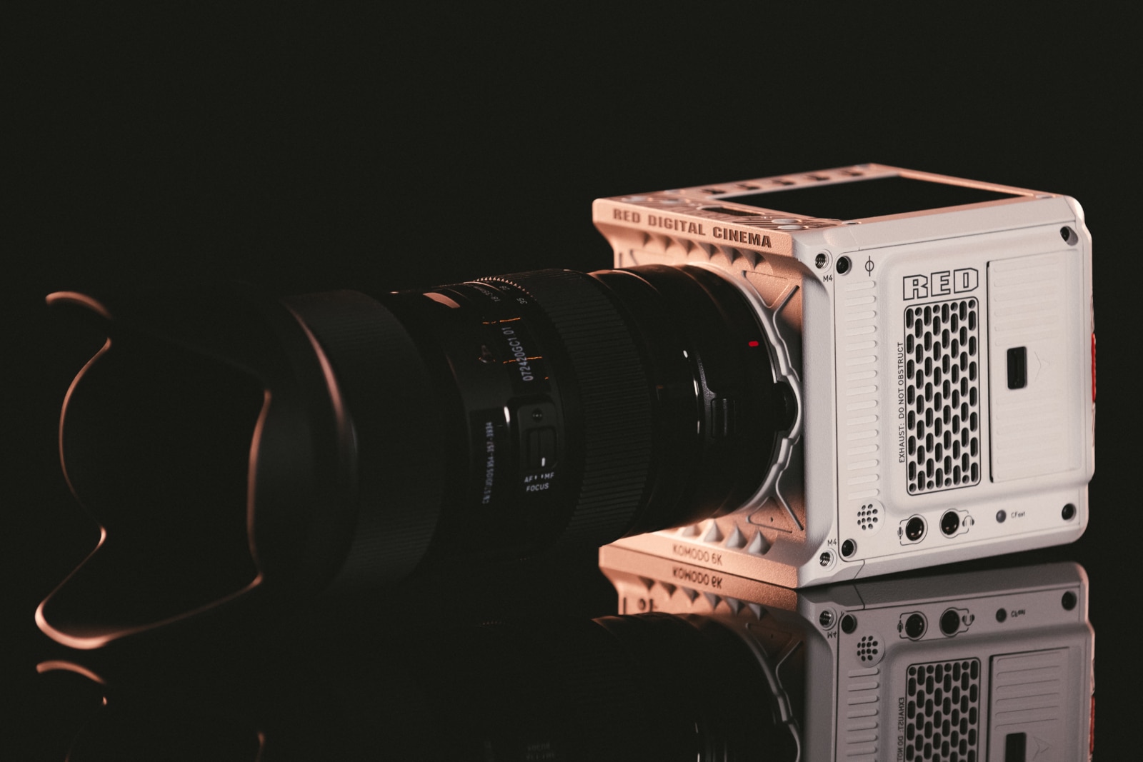 Closeup of white RED camera