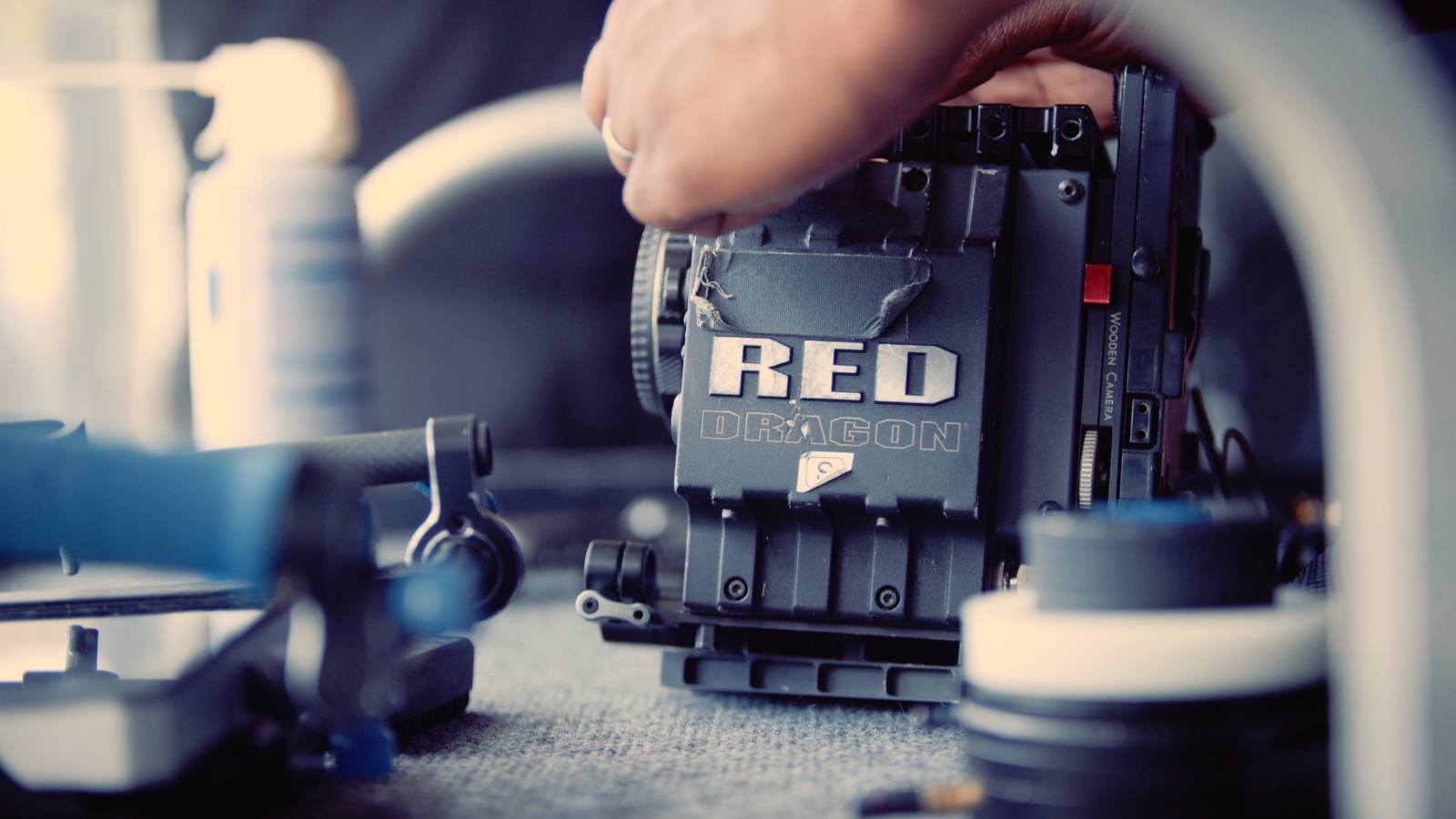 IU C&I Studios Page and Post Understanding Different Camera Techniques in Film and TV Production Closeup of RED Dragon camera on display