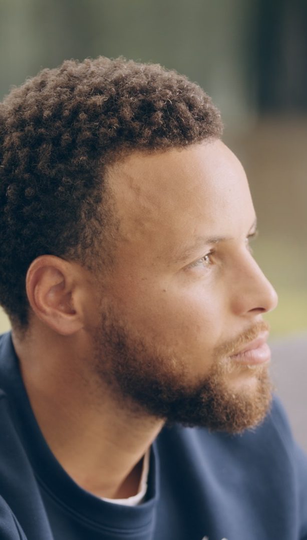 Black Pop Steph Curry Side Profile Headshot