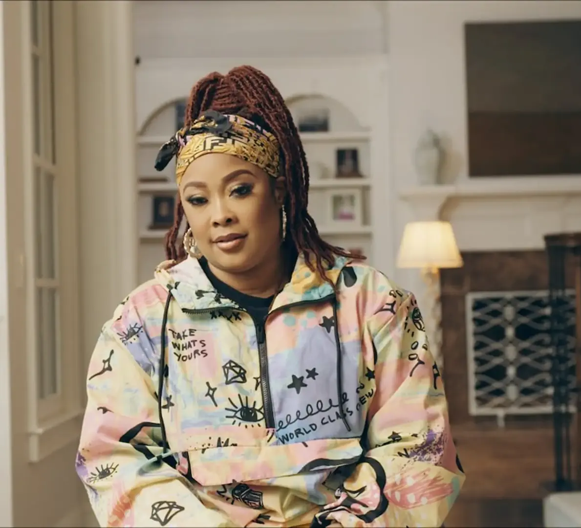 Black Pop 9 Da Brat headshot of her posing for the camera