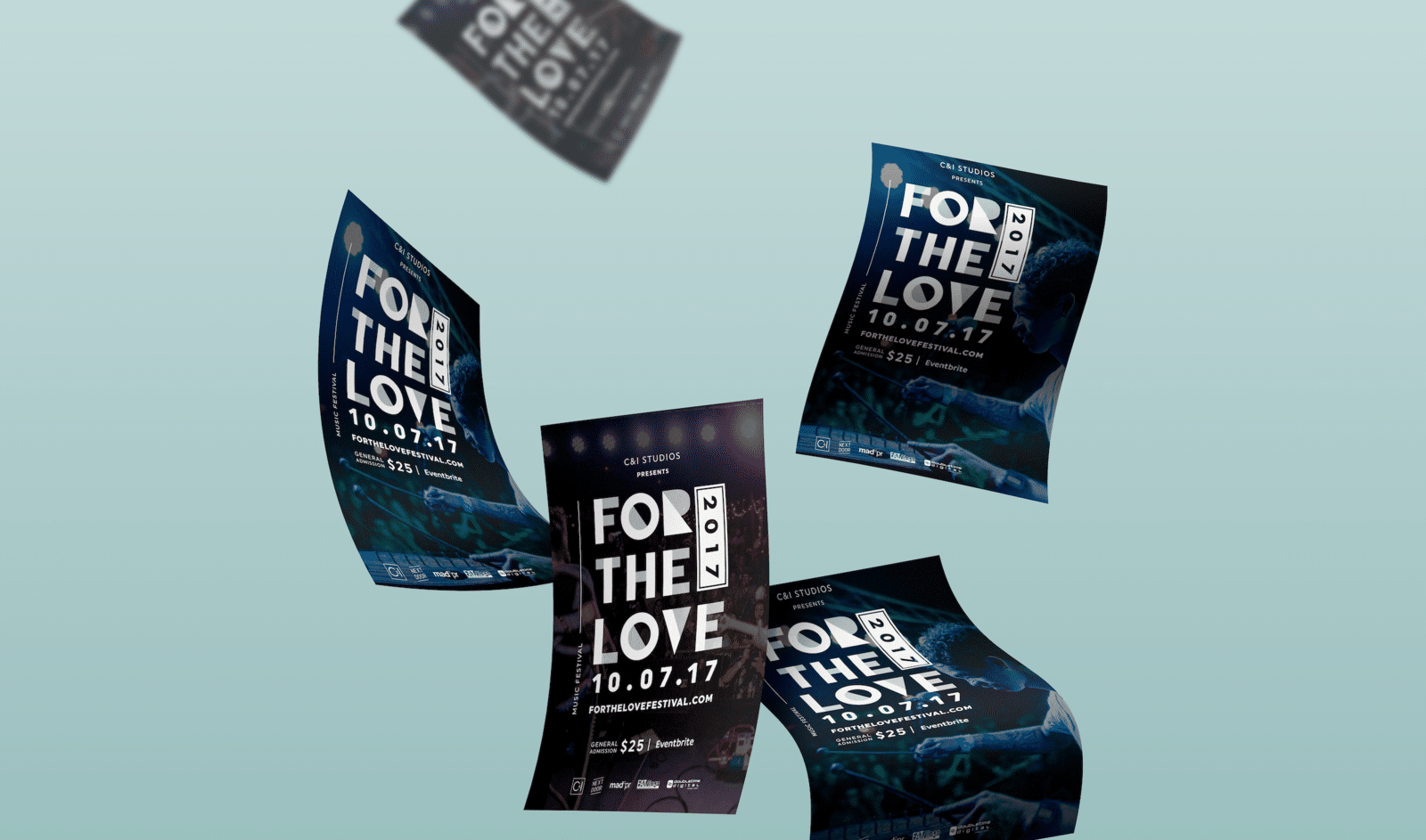 Memorable Logo Five 2017 For the Love banners on display
