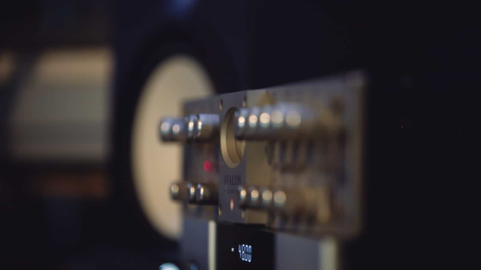 Side closeup view of music equipment