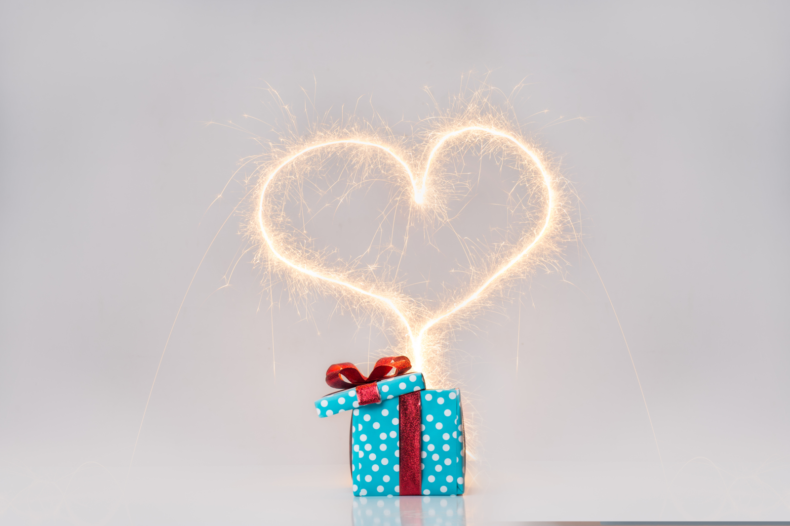Gift box with sparkling heart