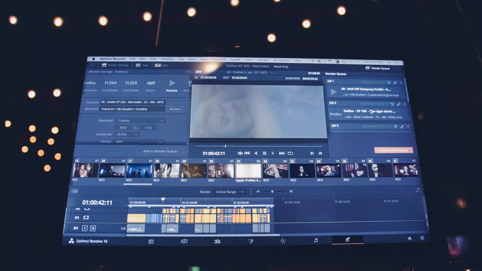 Closeup of Divinci Resolve software on a computer screen. Color Psychology