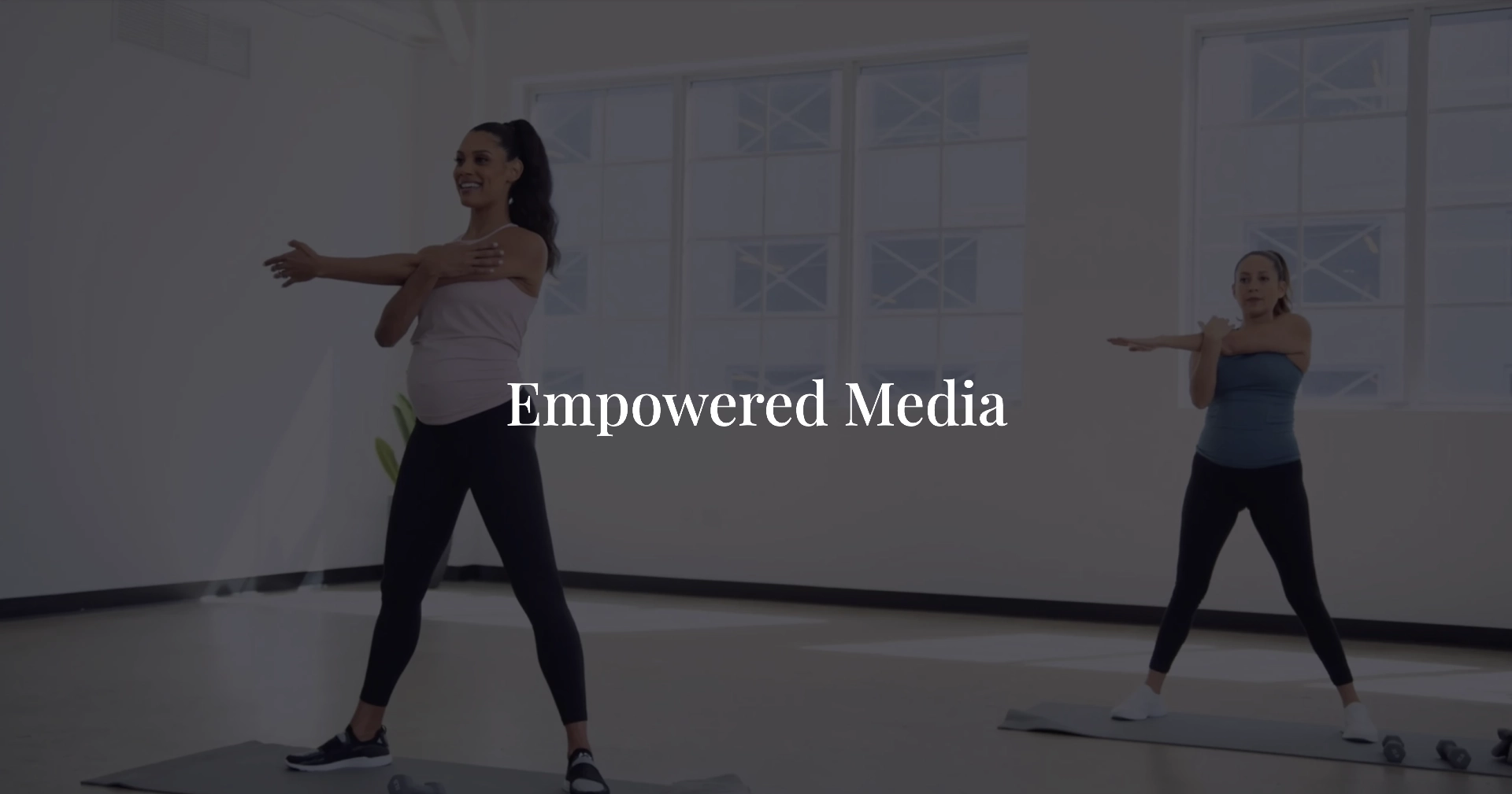 Header image with female exercising