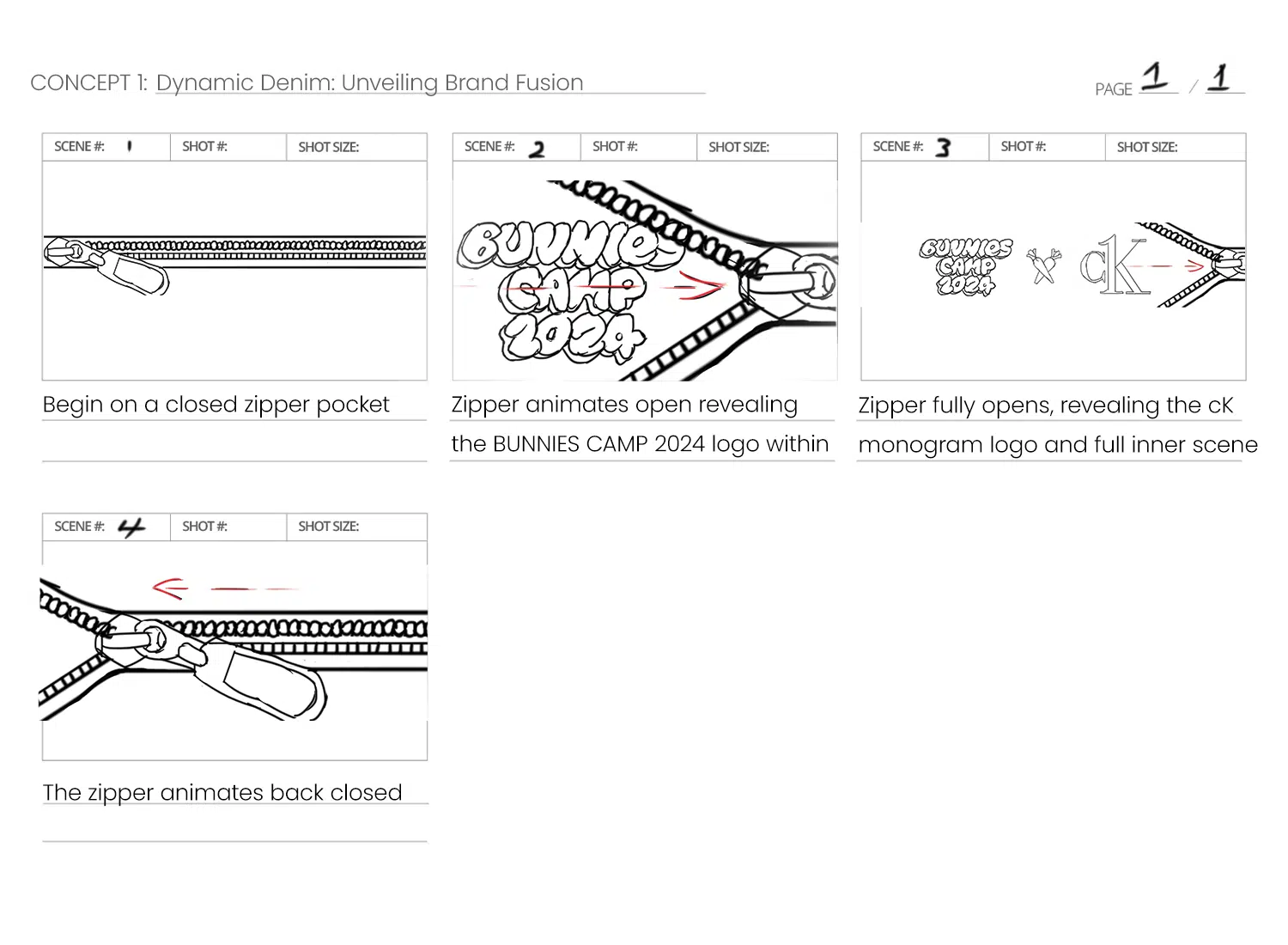 Calvin Klein 5 Storyboard Concept 1