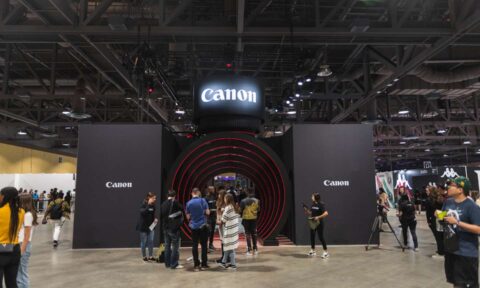 People by Canon stand