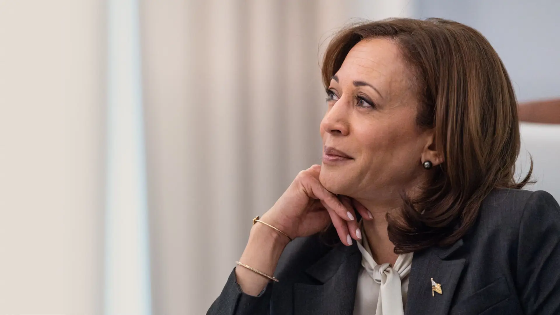 Kamala Harris 12 Side profile of Kamala Harris looking off to the side