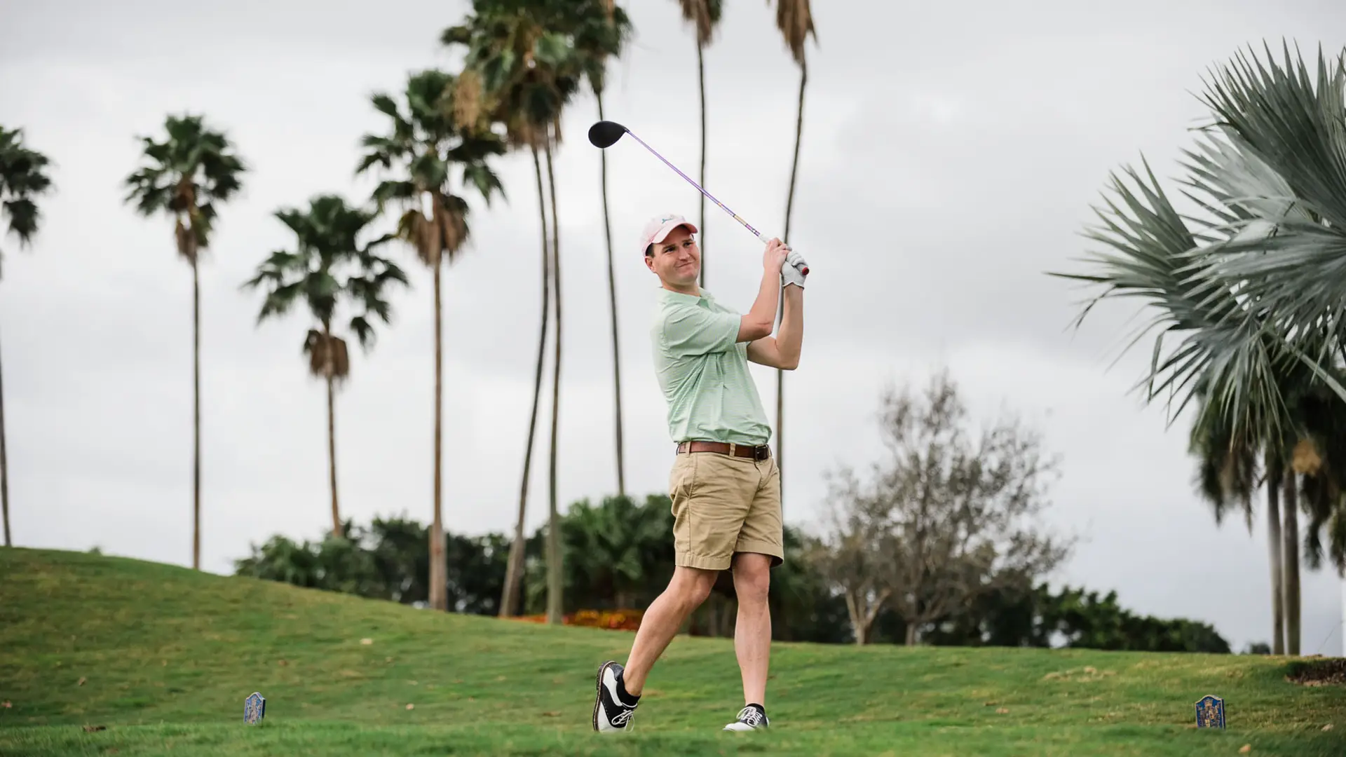 SFBTA 8 Male golfer after hitting golf ball