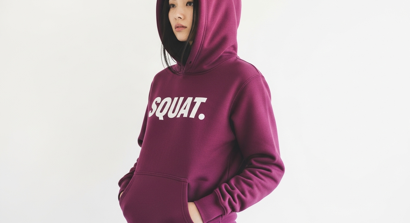 One girl modeling a hoody