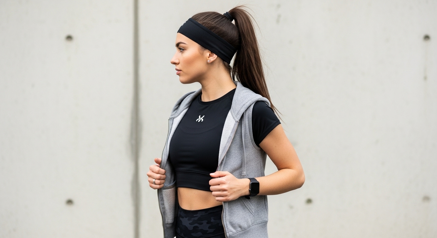 Side profile of female athlete looking off screen
