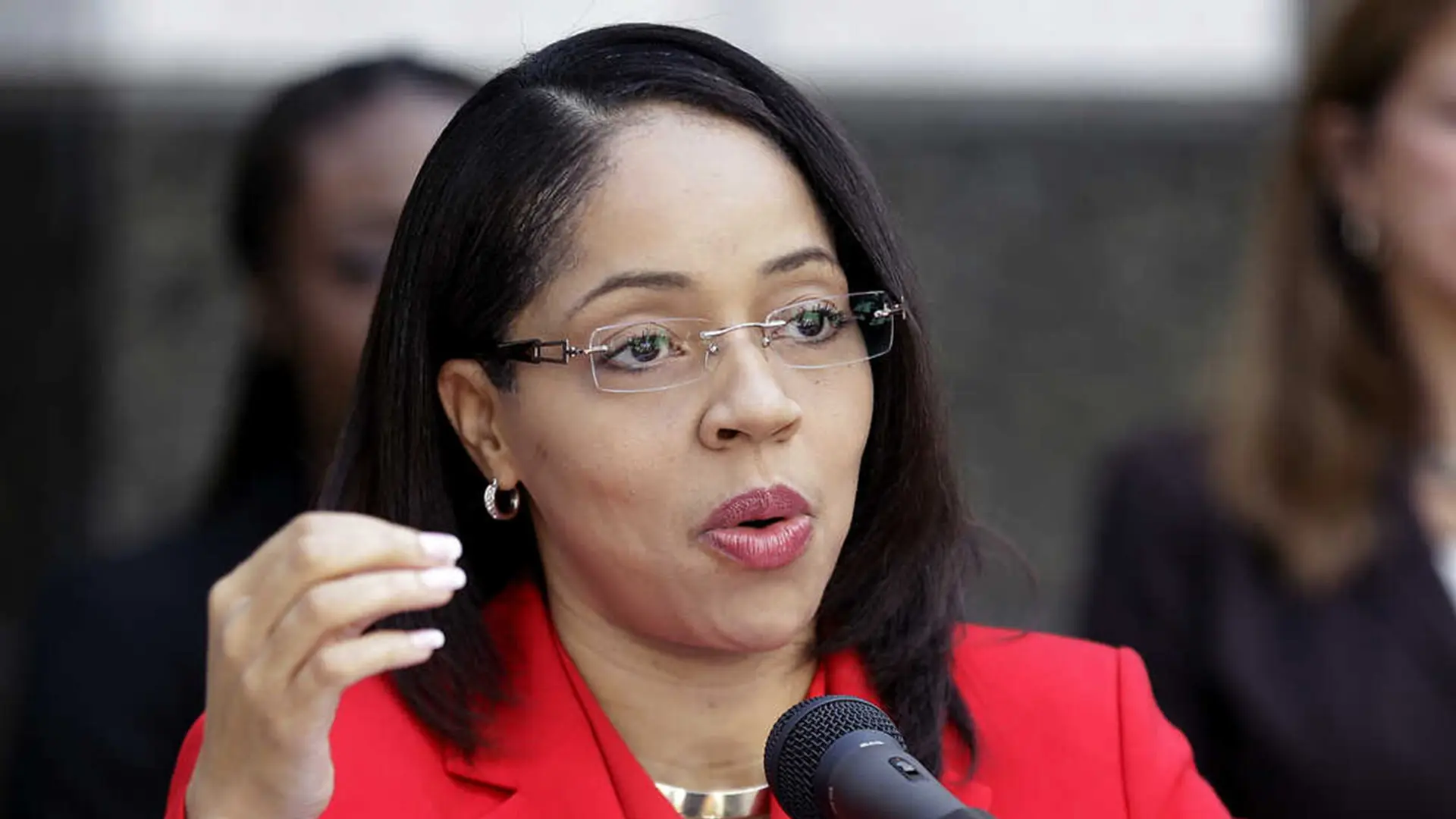 Aramis Ayala 3 Aramis Ayala dressed in red speaking