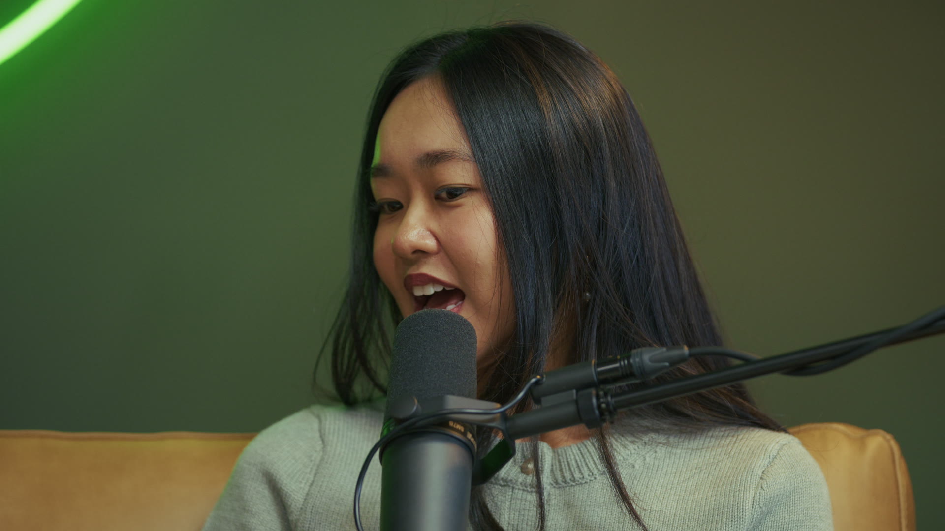 PearPop podcast production company guest in detailed 4K close-up