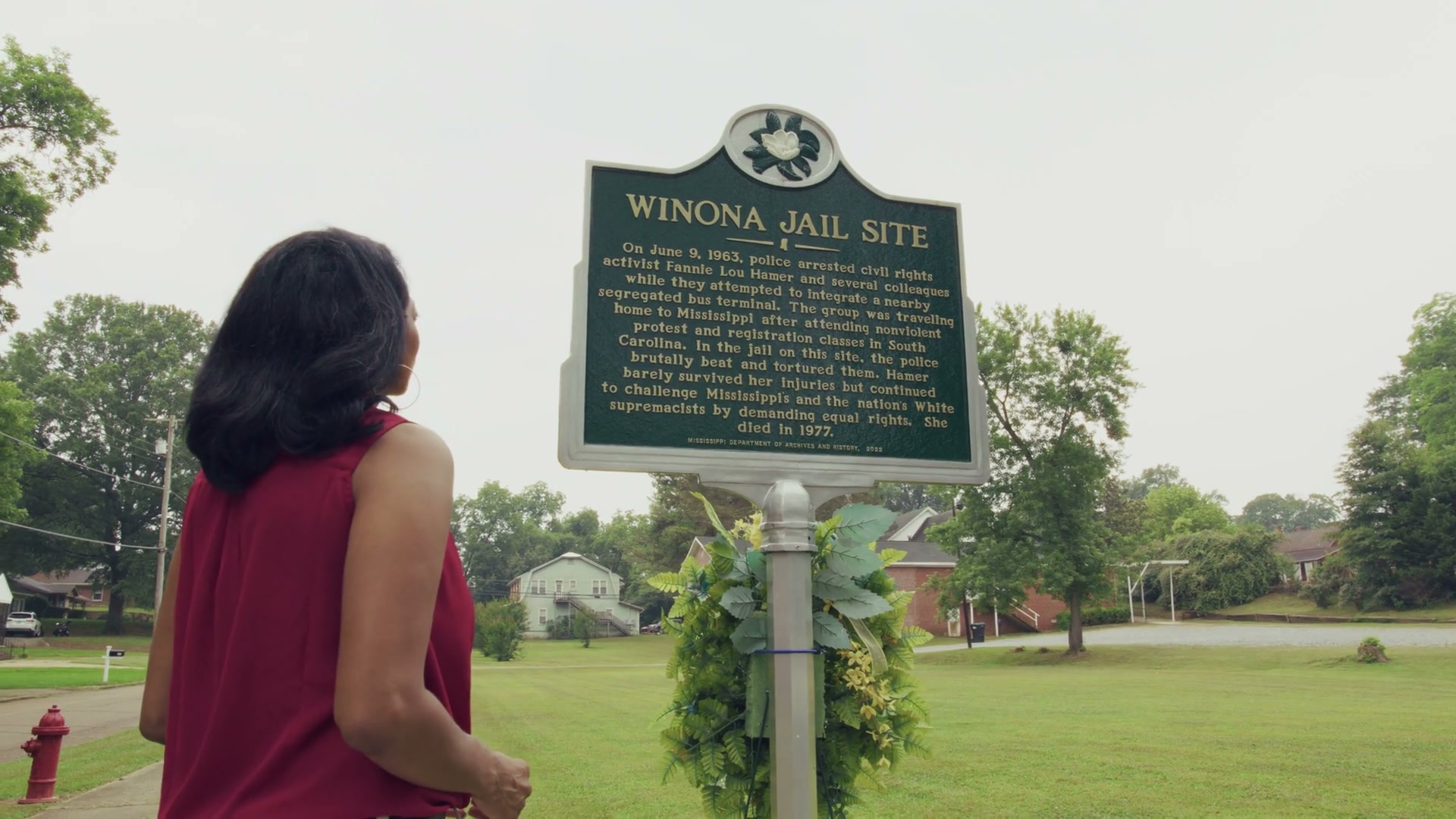 Robin Hamilton 2 Robin Hamilton at the Winona jail site historical marker in Mississippi