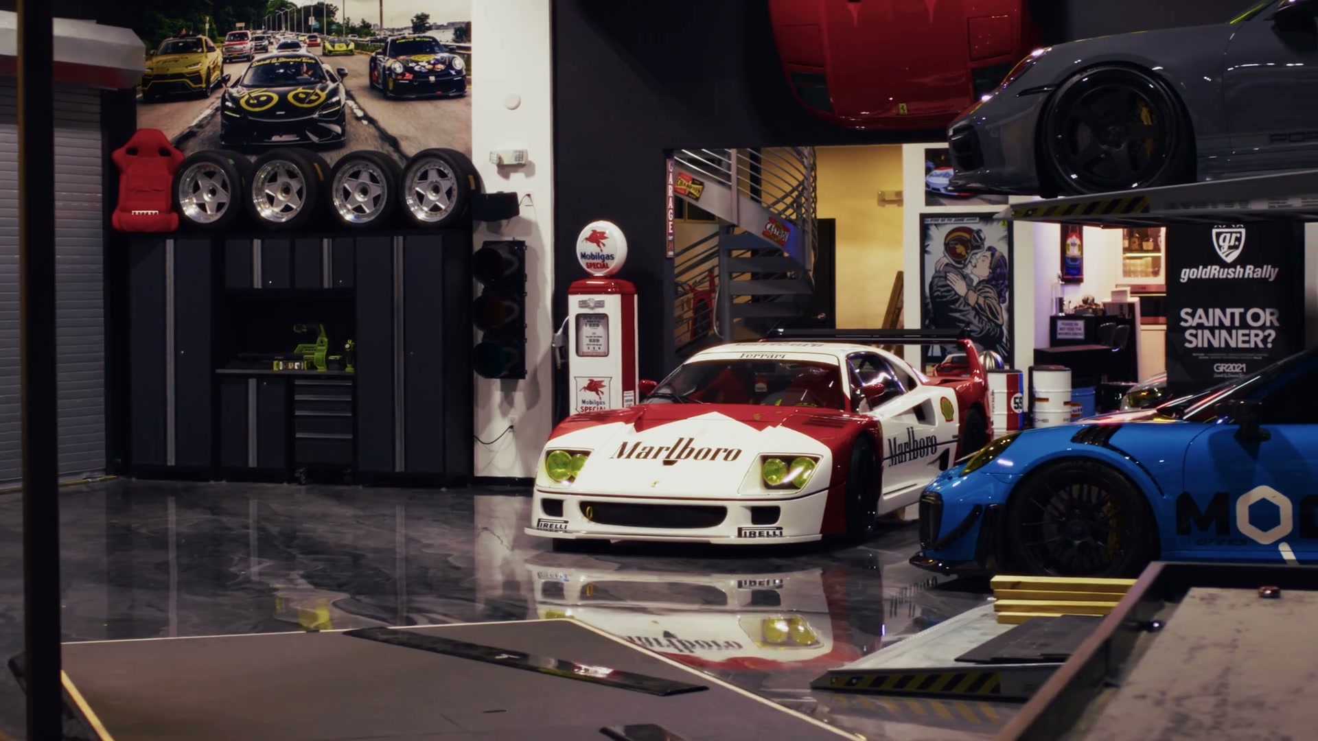 Schaltkulisse Miami classic car showroom interior — luxury automotive video production Miami