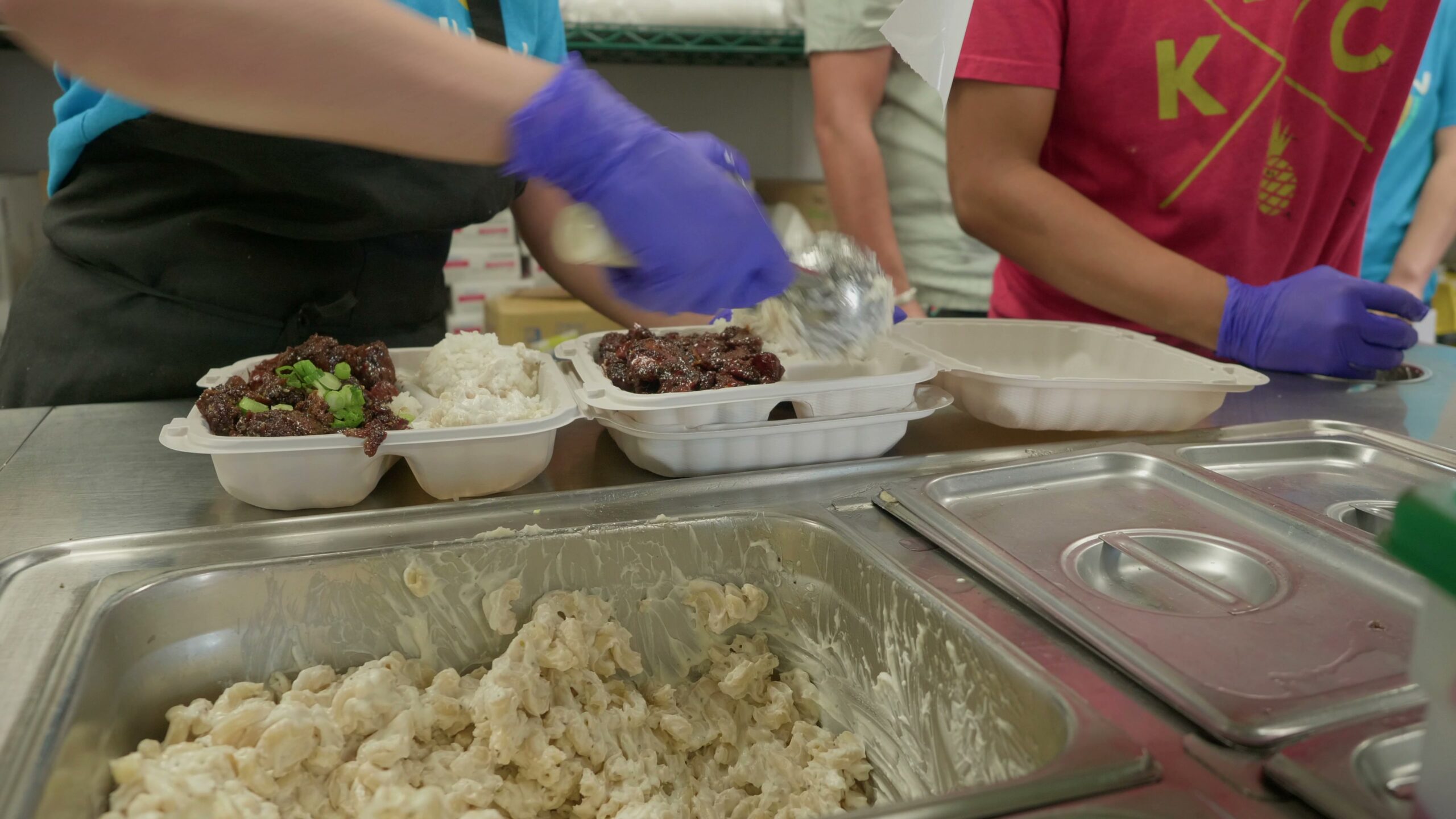 Hawaiian Bros 4 Hawaiian Bros Island Grill signature plates being prepared in Las Vegas