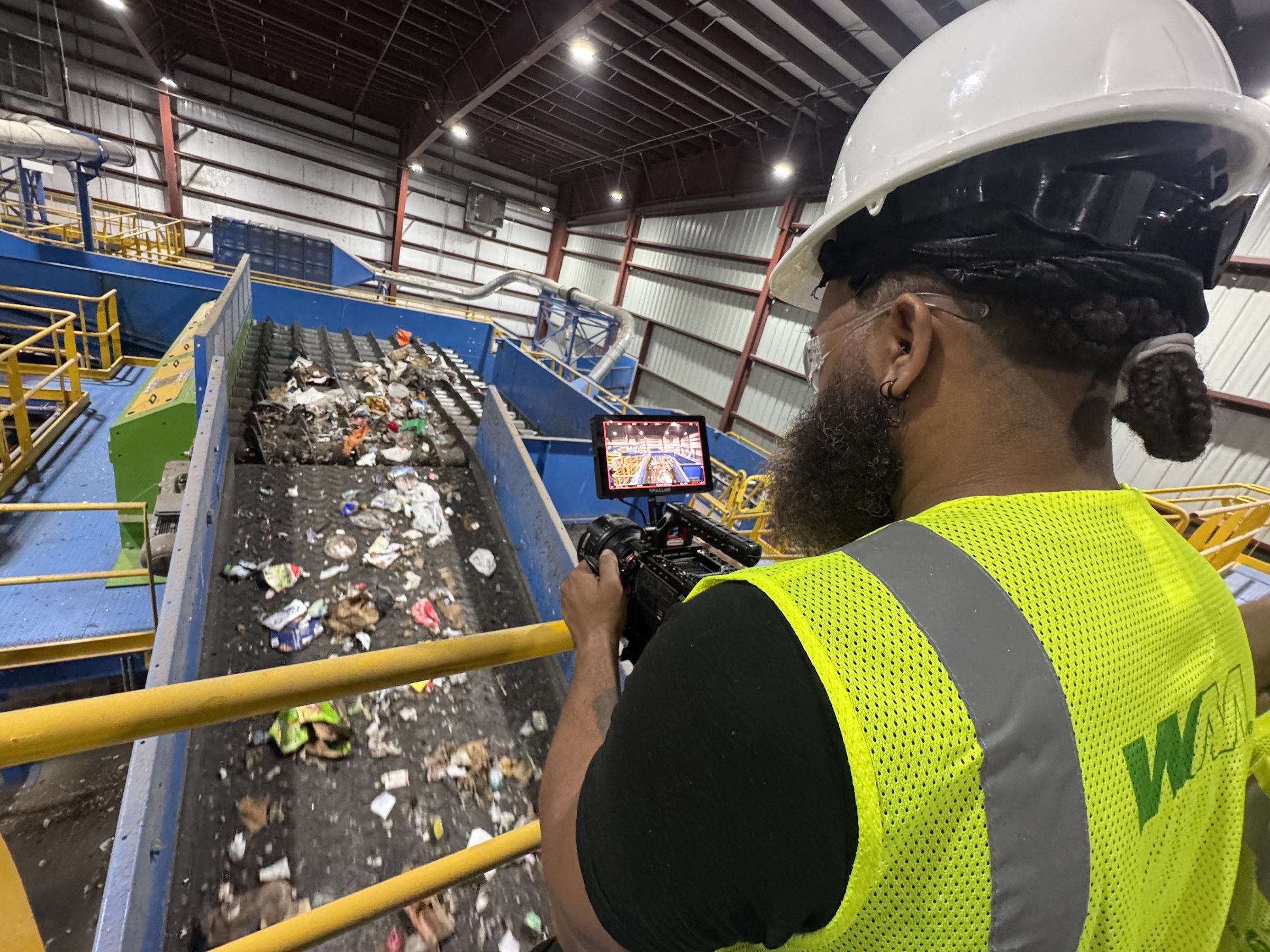 Conceptual Communications: Waste Management 4 C&I Studios filming the Waste Management recycling sorting line, Pembroke Pines