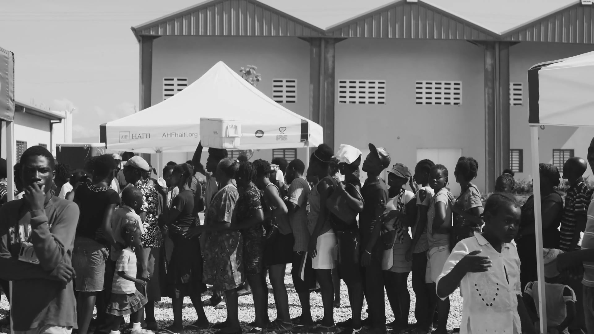 AIDS Healthcare Foundation 20 ahf haiti bts branded tent queue