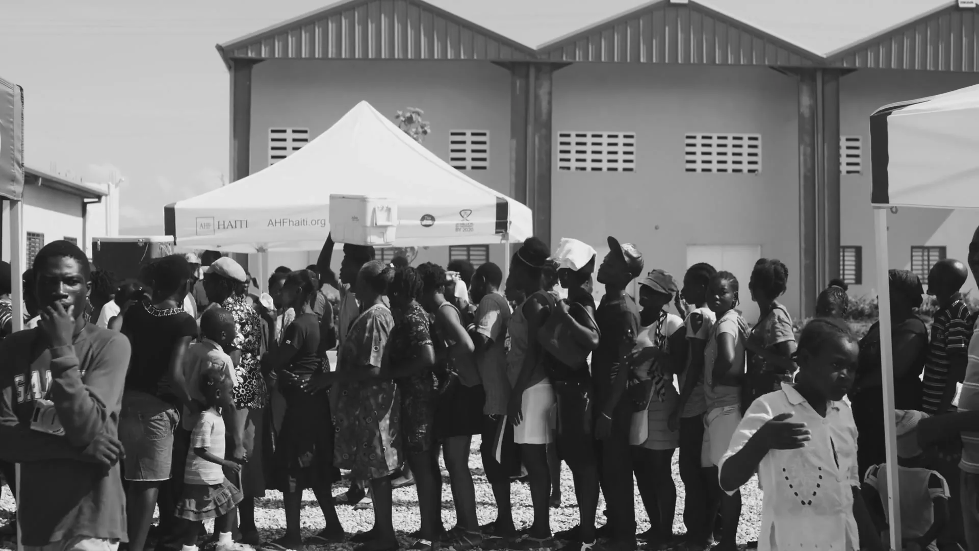 AIDS Healthcare Foundation 20 ahf haiti bts branded tent queue