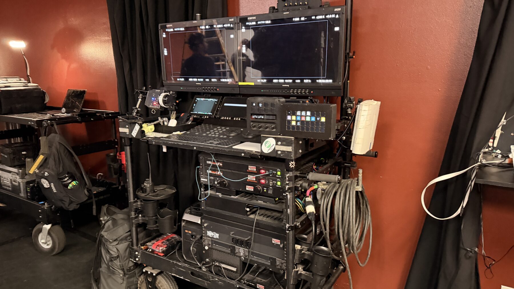 The Loudest Voice 4 Sound cart and grip package on stage at Shirley Dawn Studio in Los Angeles
