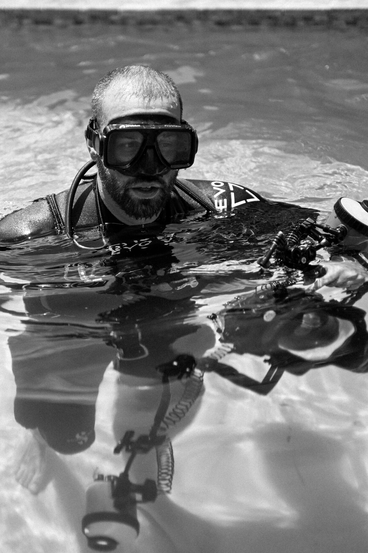 BeatBot 26 Underwater camera operator in the pool during the BeatBot product launch video production