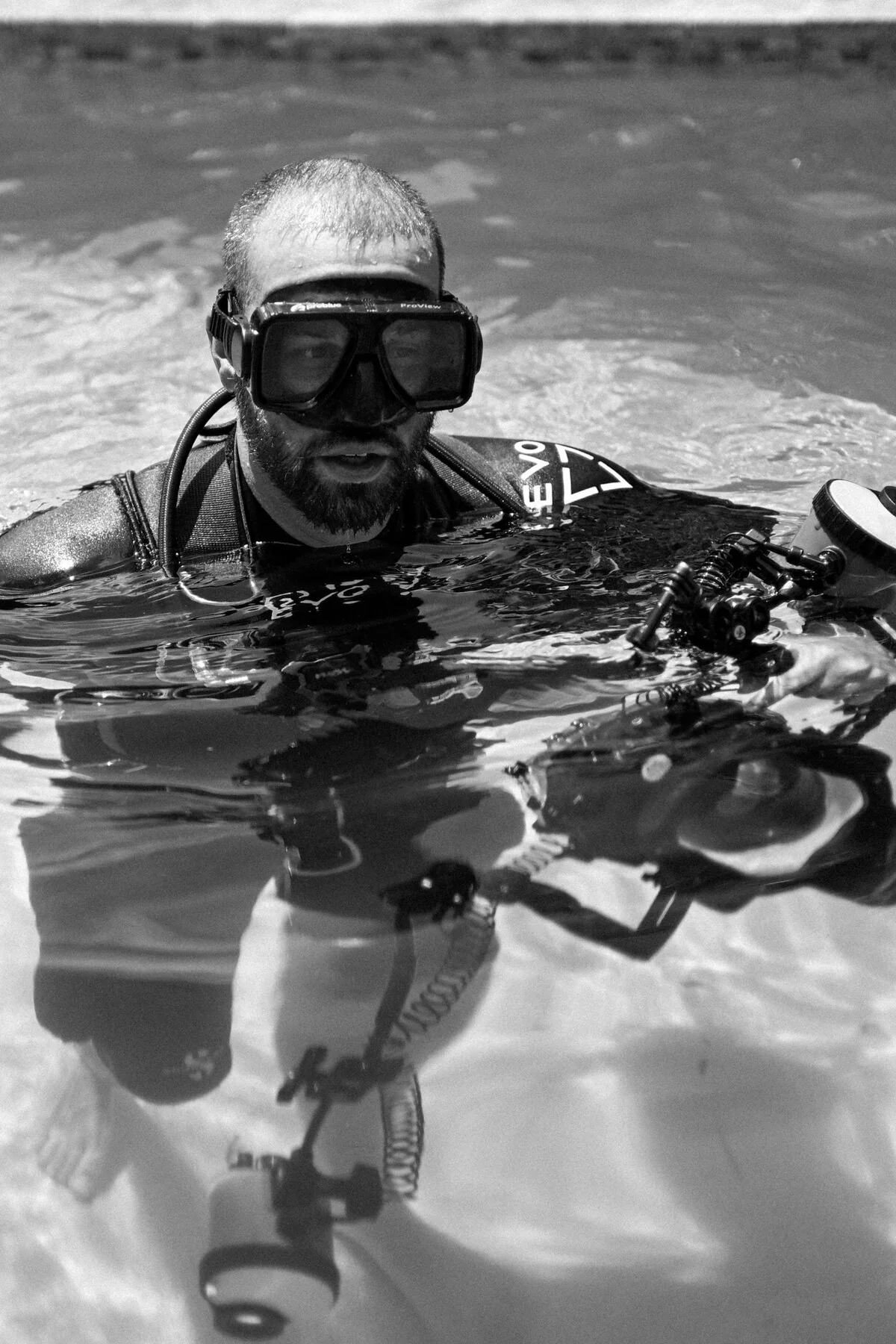 BeatBot 26 Underwater camera operator in the pool during the BeatBot product launch video production