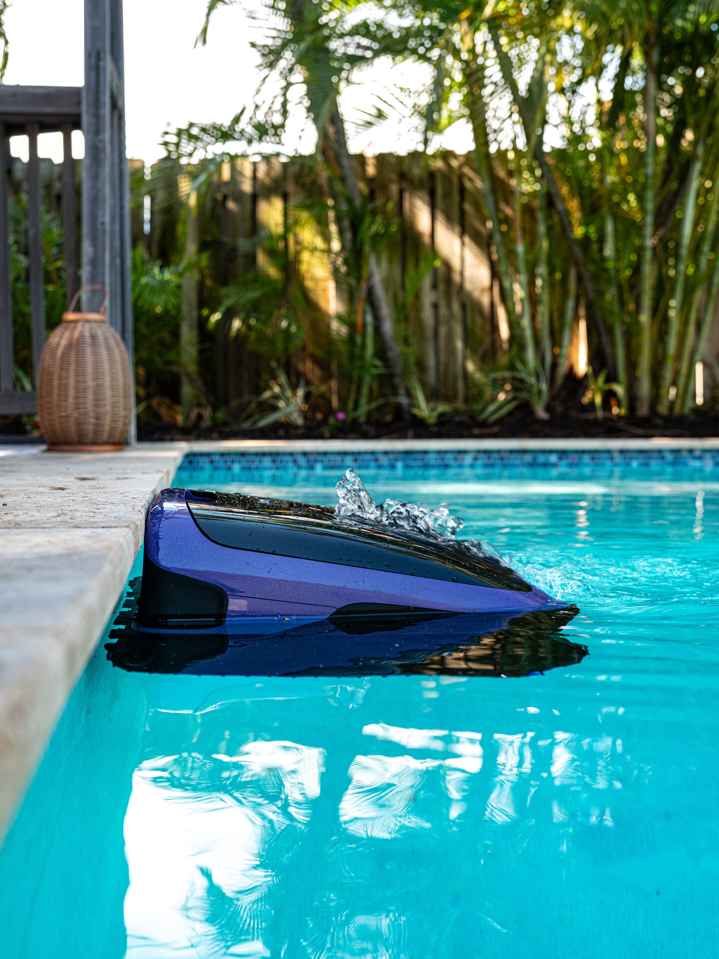 BeatBot 19 BeatBot Sora 70 surfacing at the pool wall during product launch video production