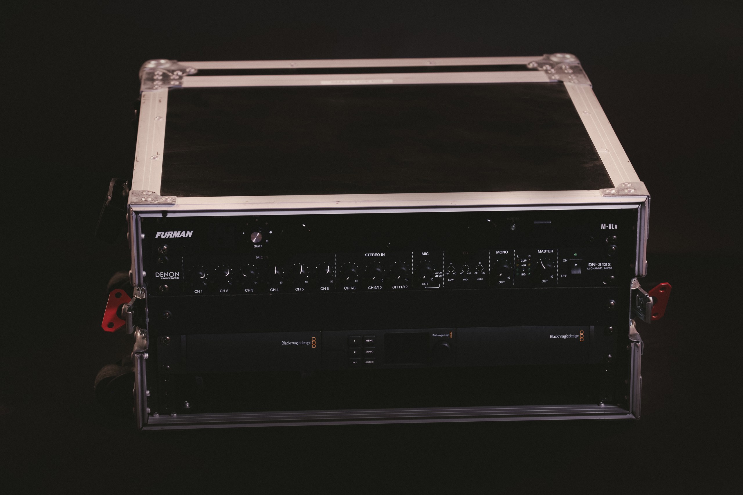 Gear 25 Rack case of audio and power gear from the C&I Studios package