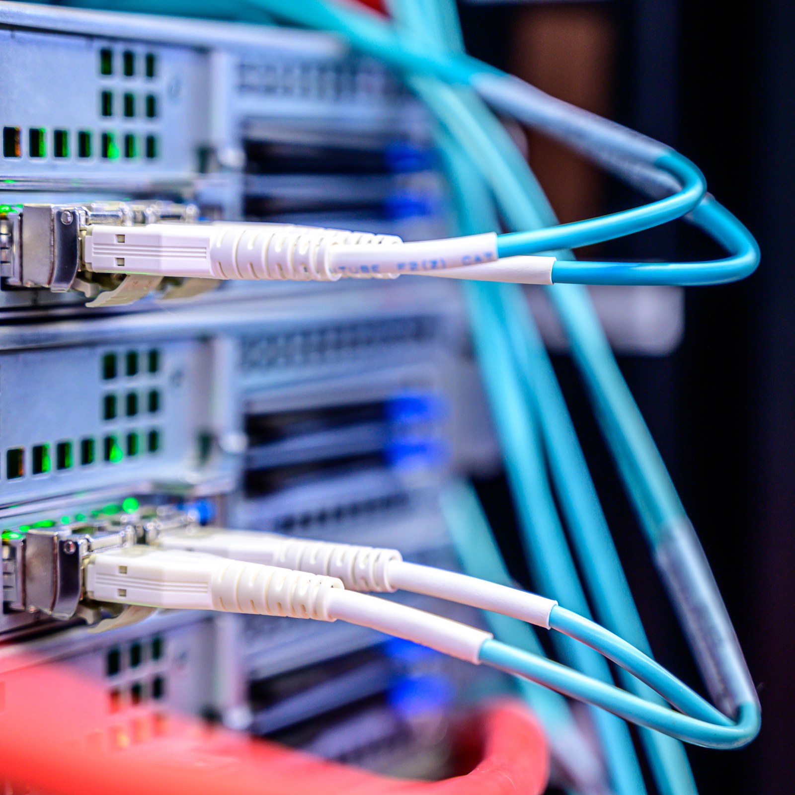 Gear 46 Cables patched into a rack