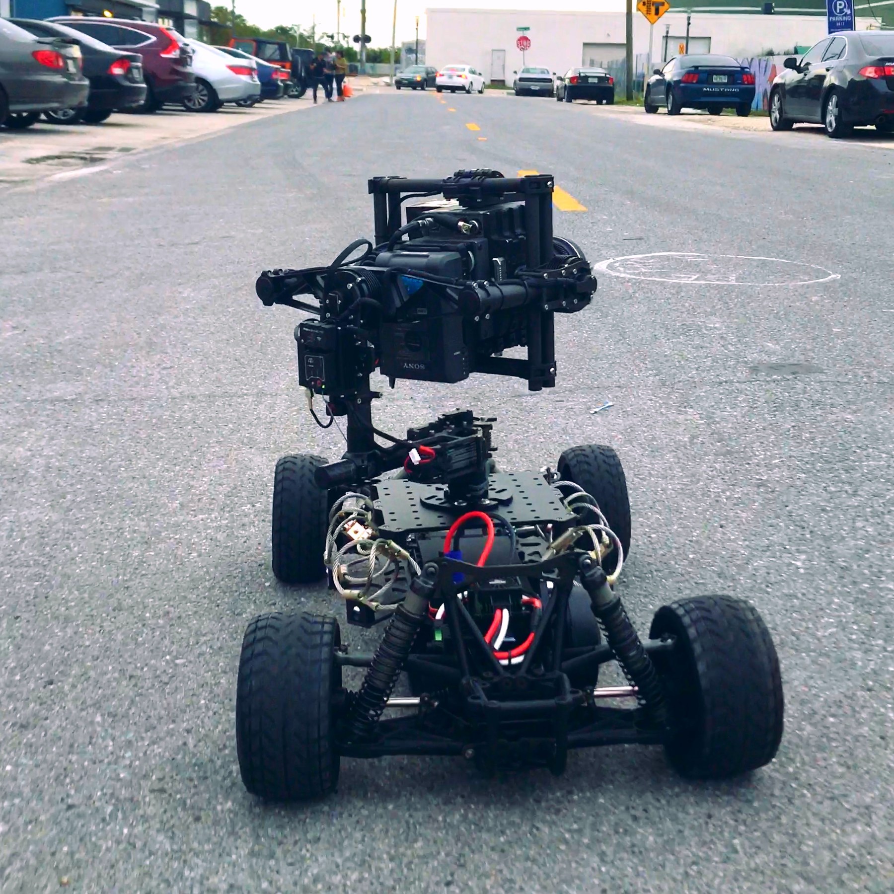 Gear 34 Tero camera car rigged with a camera on a street location