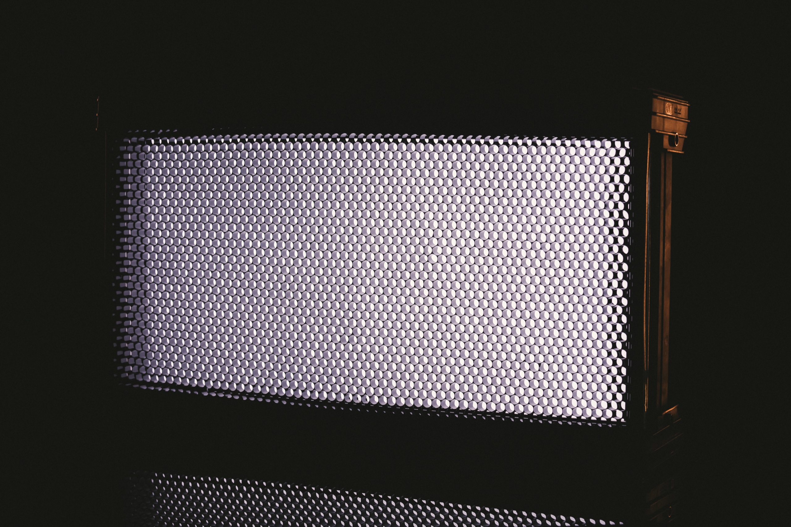 Lighting 6 Litepanels Gemini 2x1 LED panel with a honeycomb grid on a C&I Studios stage
