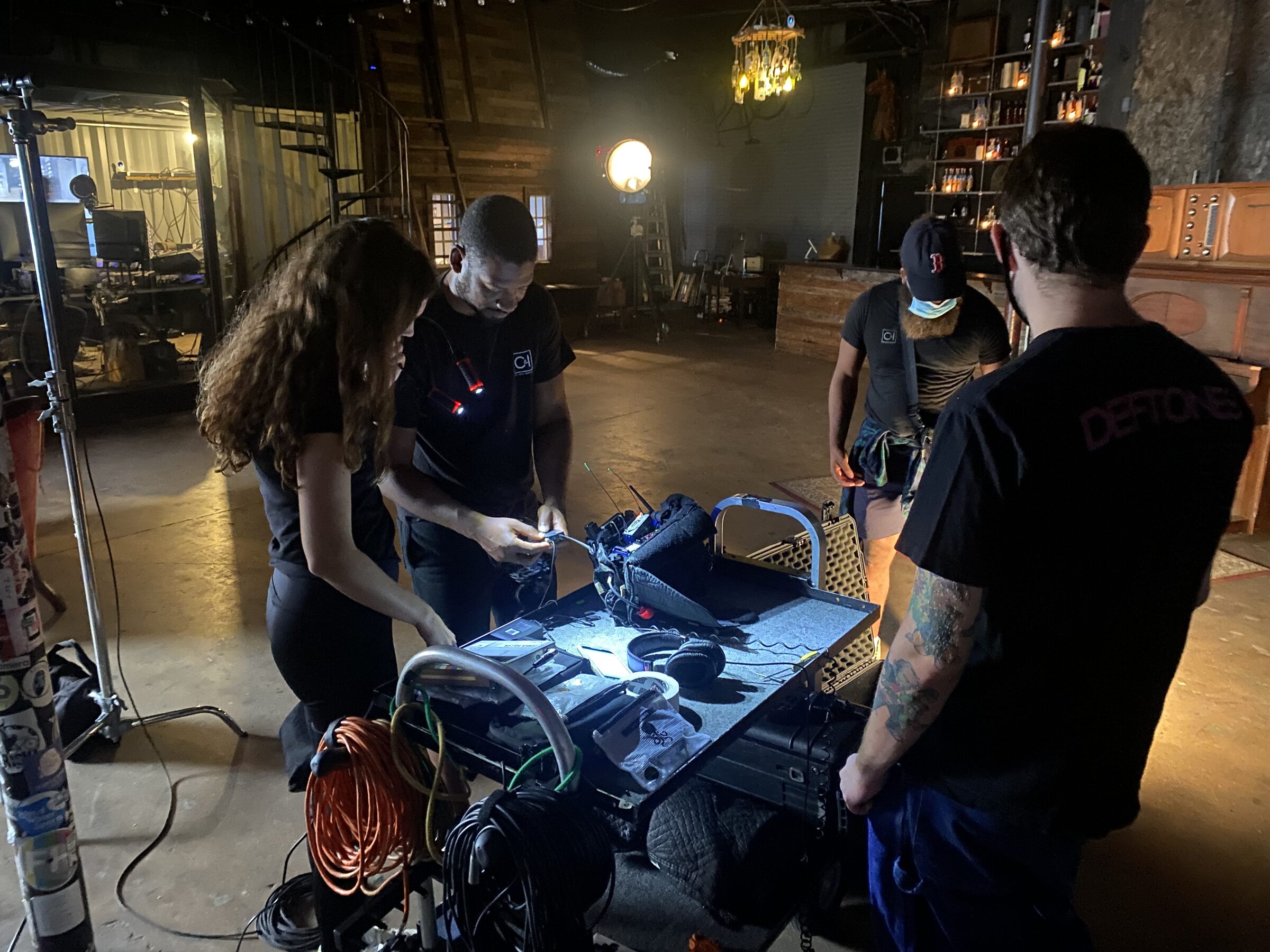 Fund Black Tech 12 Camera team building the rig on set