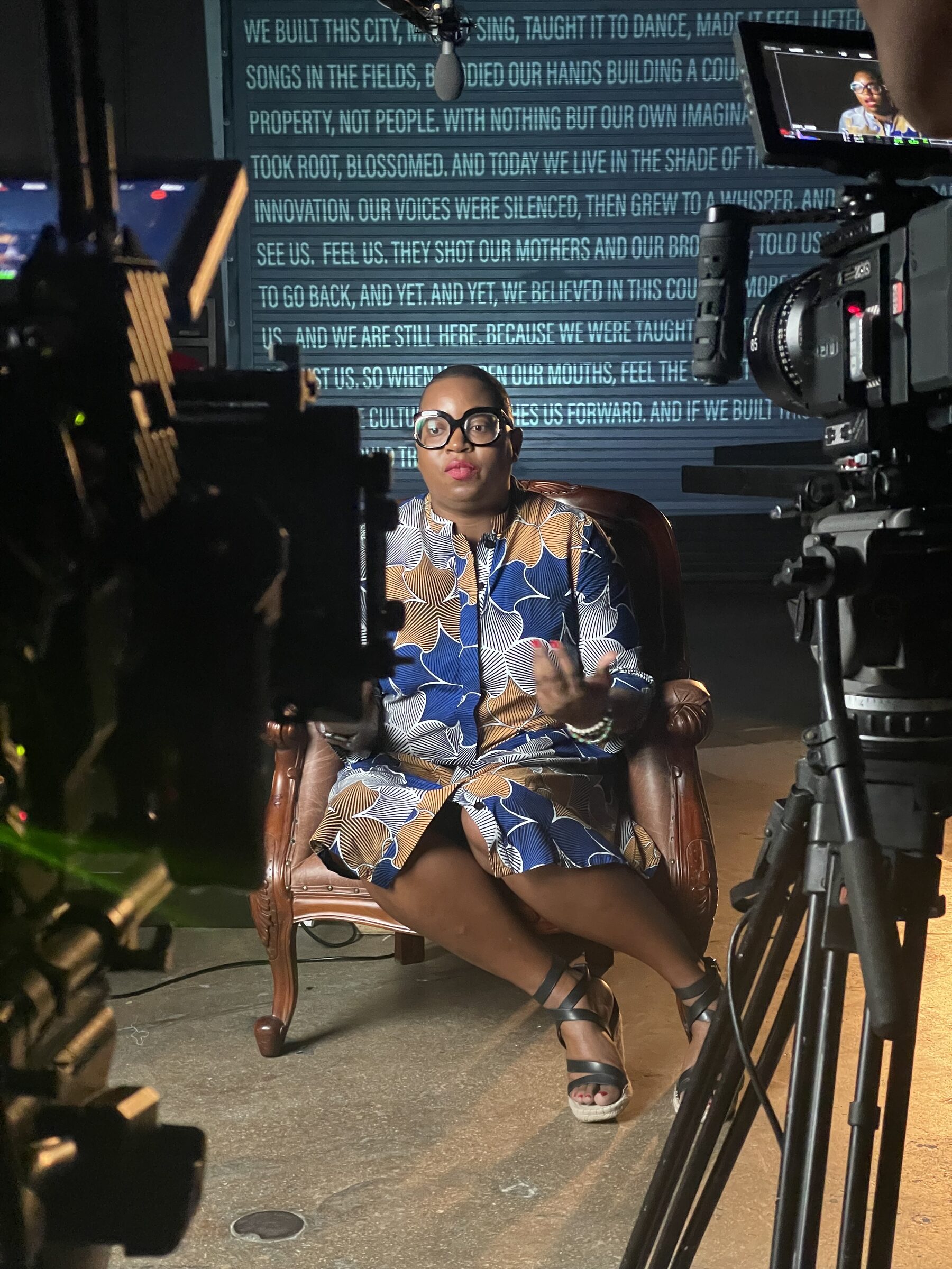Fund Black Tech 31 Documentary interview filmed in an armchair