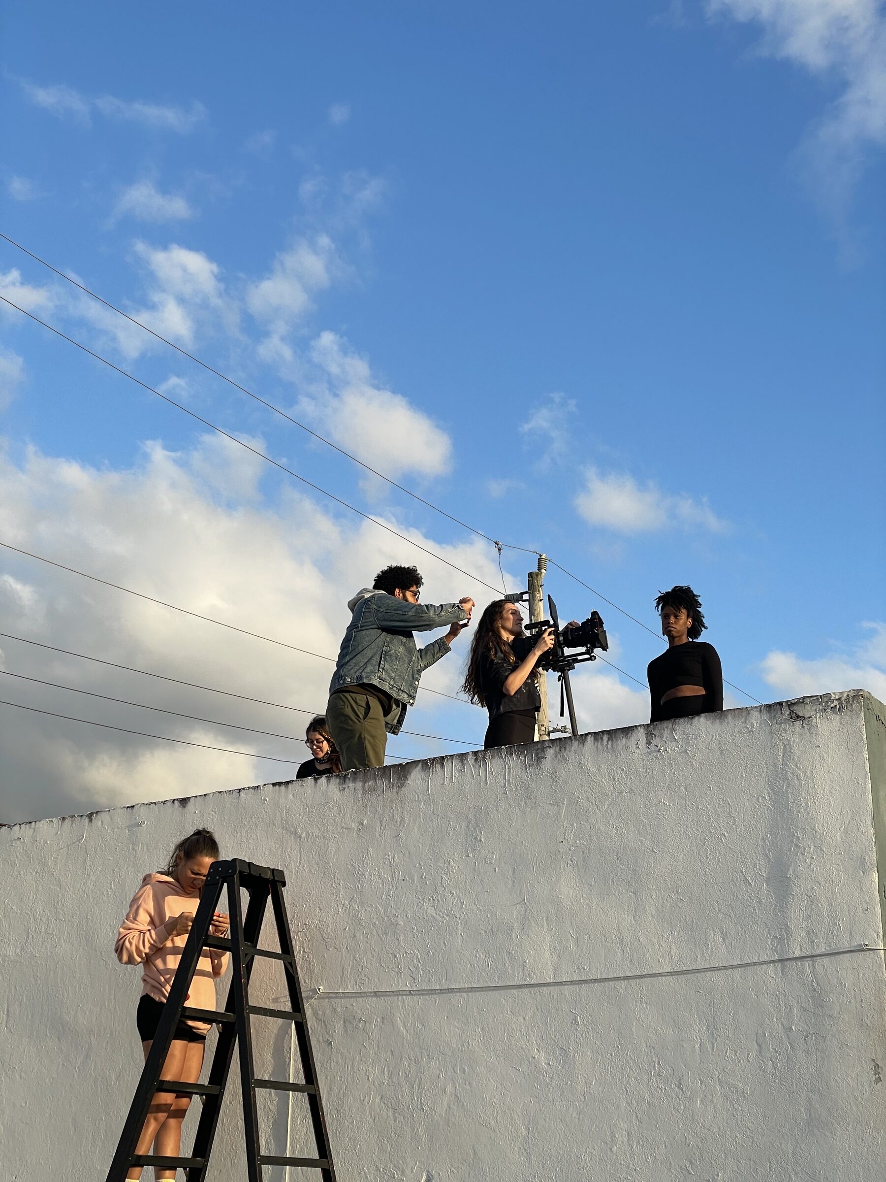 Fund Black Tech 25 Crew filming on a rooftop location for the documentary