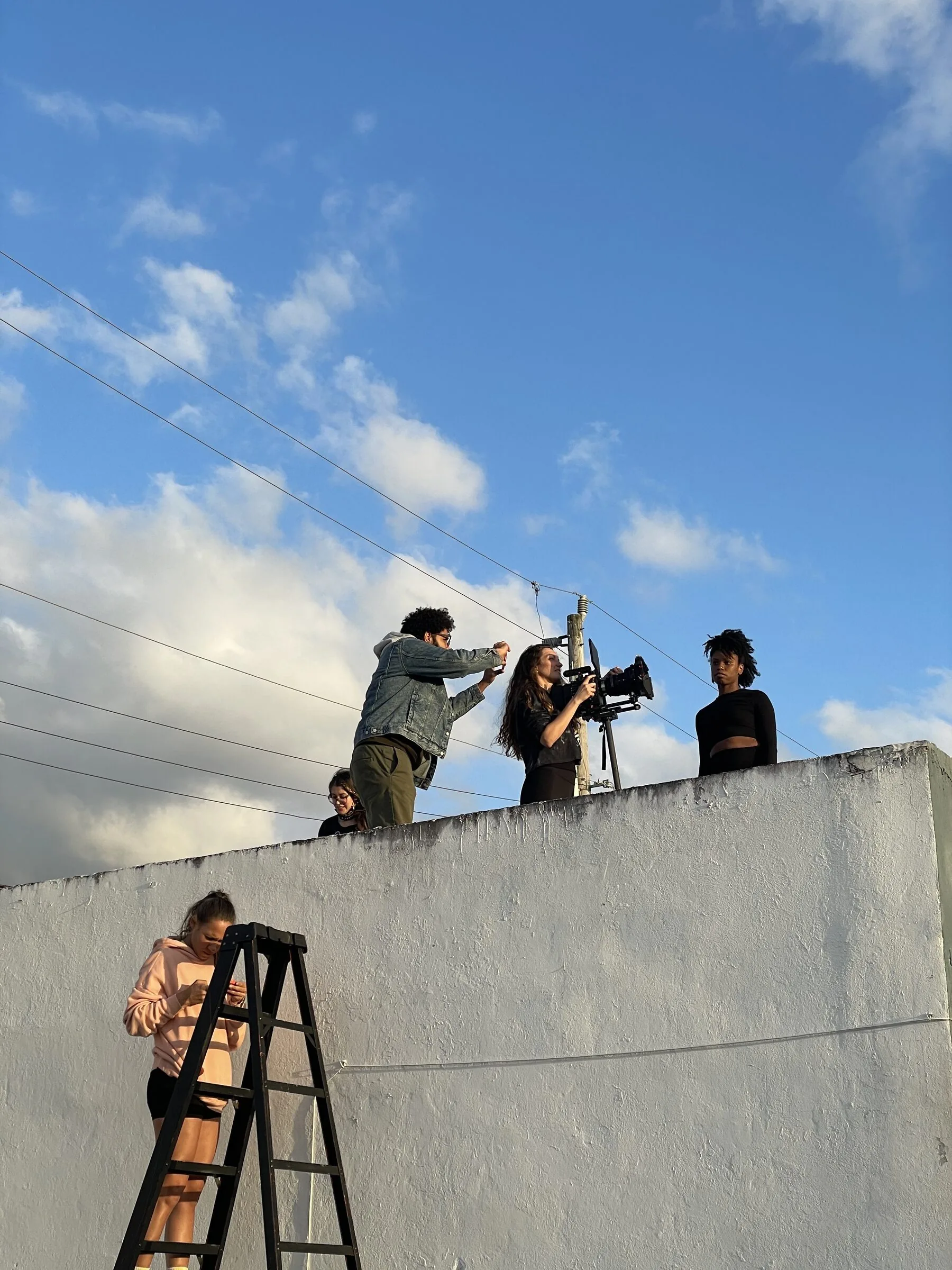 Fund Black Tech 52 Crew filming on a rooftop location for the documentary
