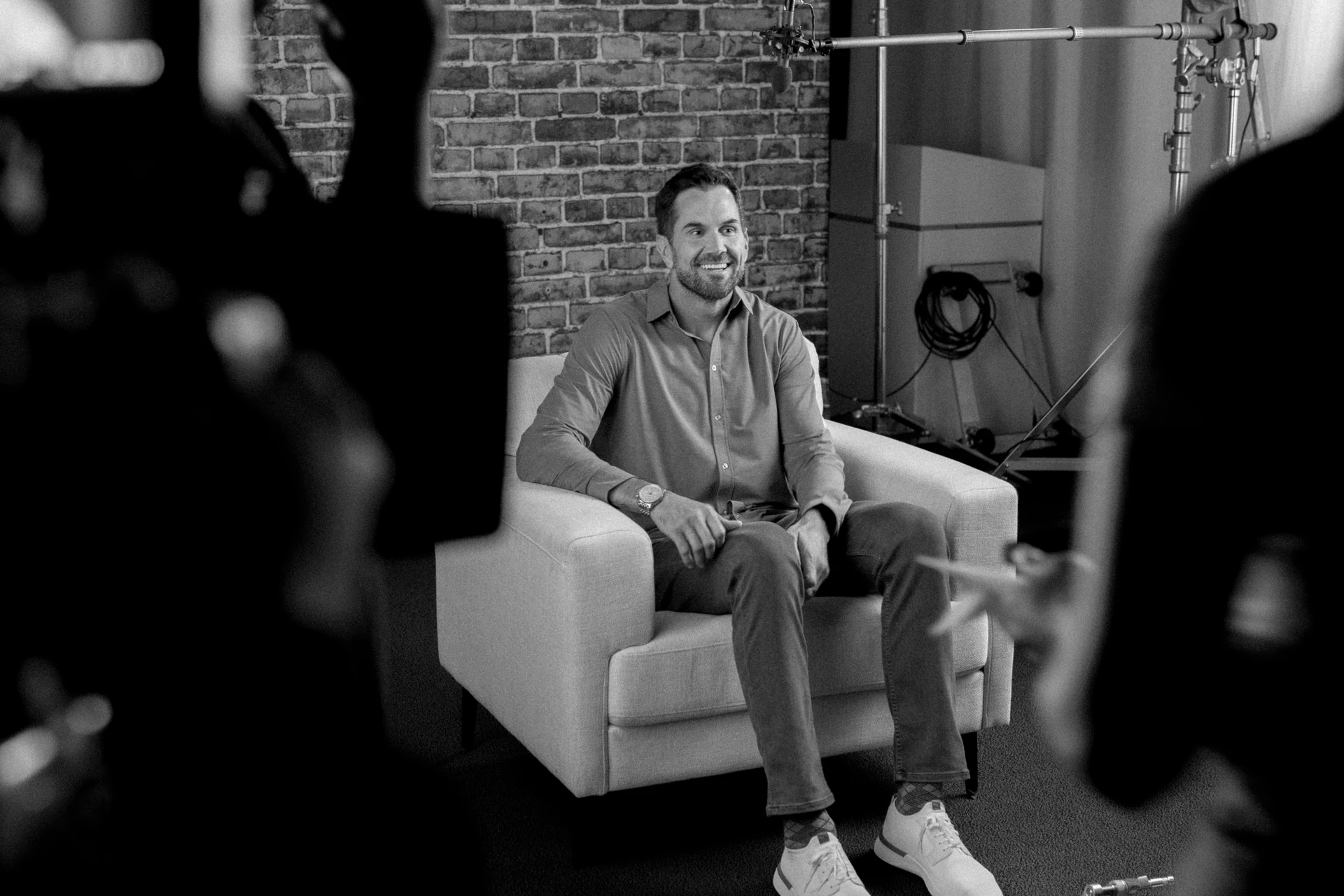 Tennis Channel 19 Matt Leinart on camera during the Tennis Channel shoot in Los Angeles