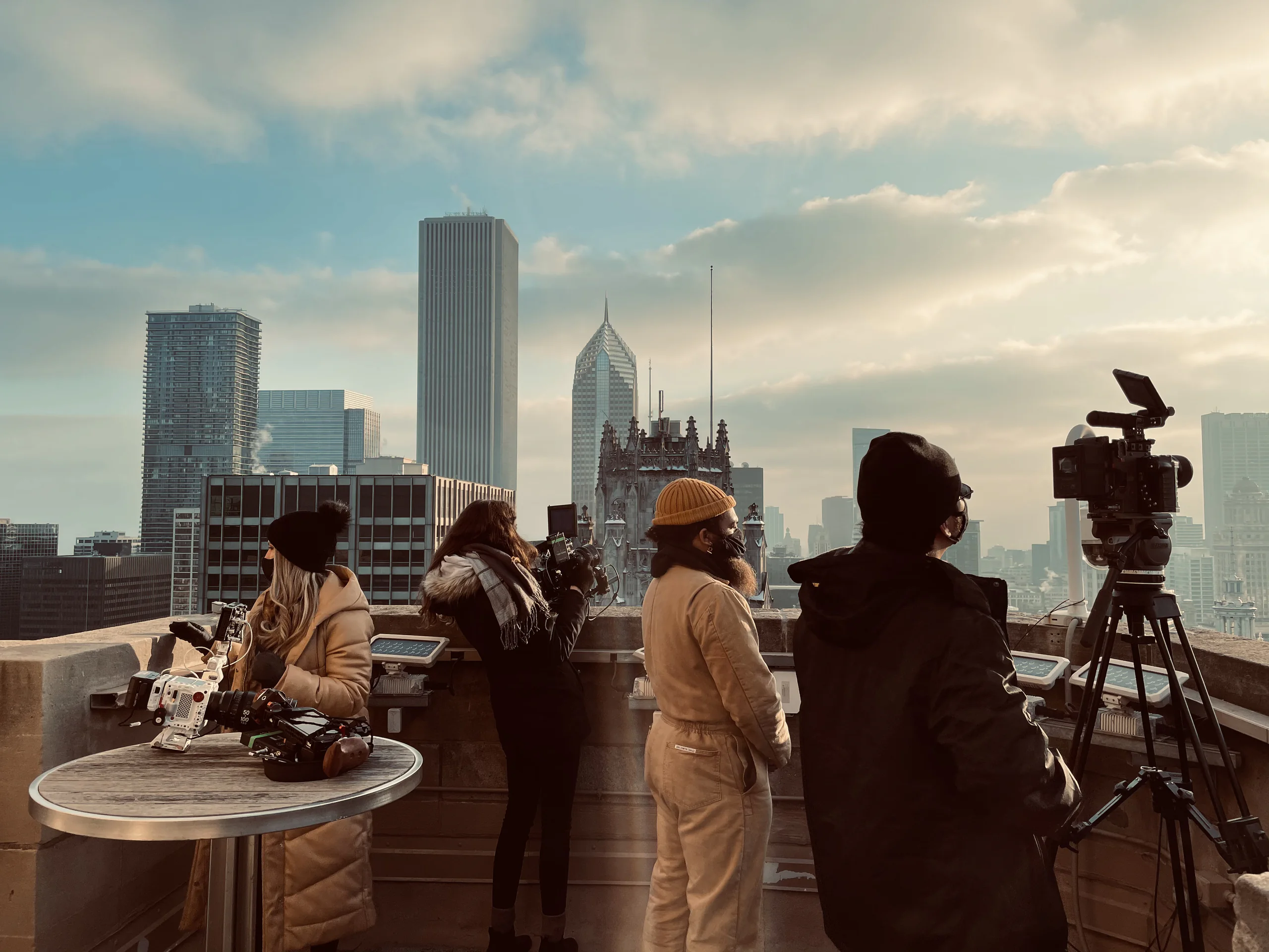 How Much Does Video Production Cost in Chicago? 2 A C&I Studios crew filming a brand video on location