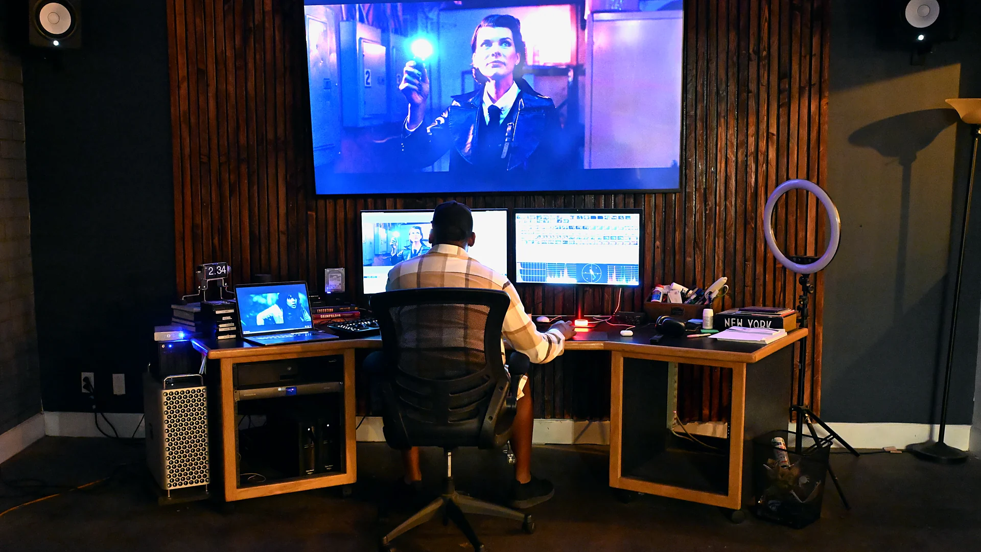 What Color Grading Does to Your Brand Video 1 Color grading a brand video in the C and I Studios suite with scopes on the reference monitor
